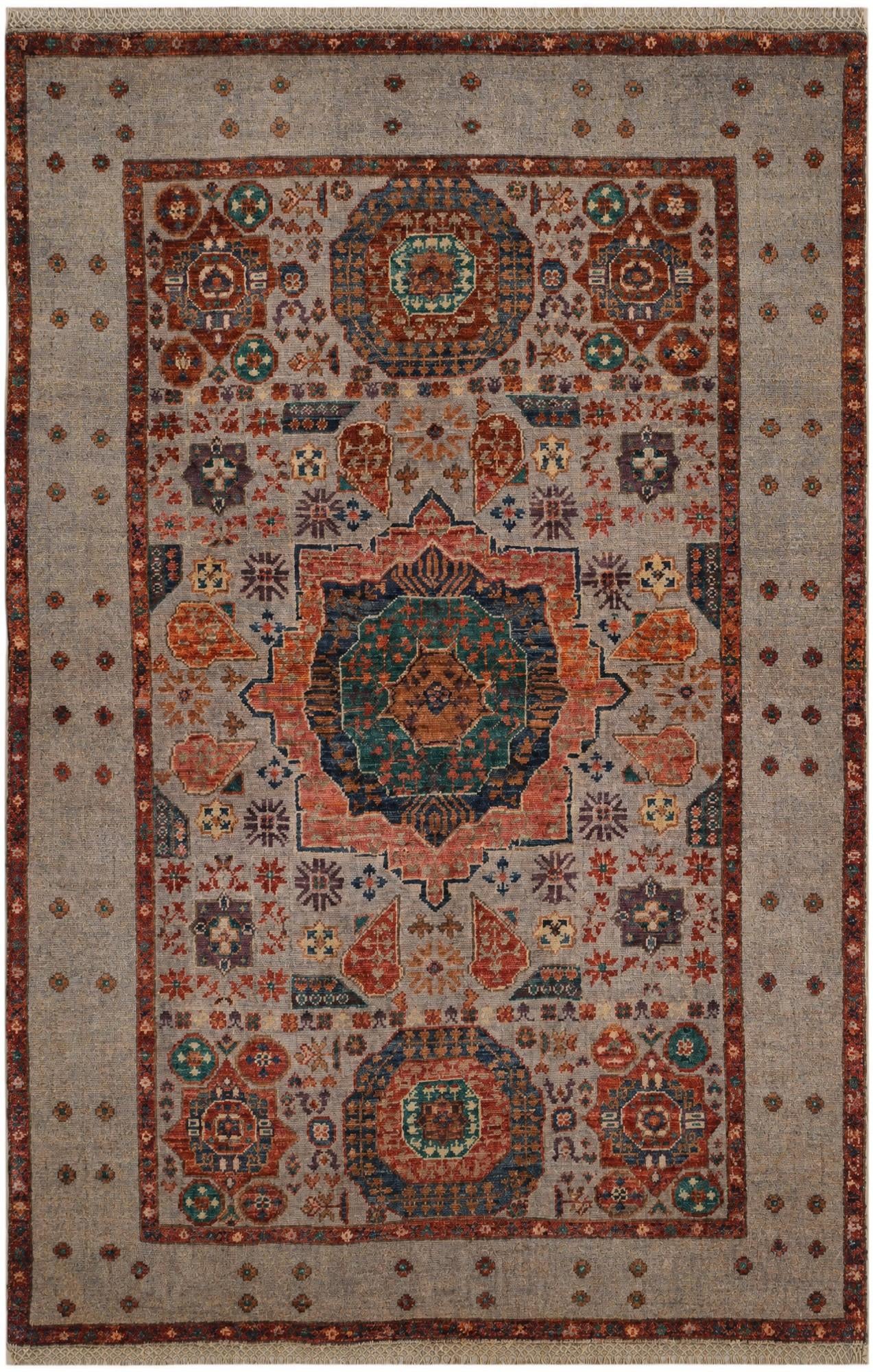 3' 5 x 5' 2 Hand Knotted Mamluk Ziegler Rug