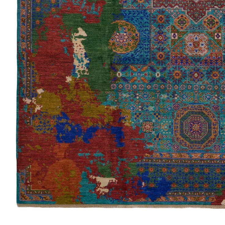 Detail image of 9' 3 x 11' 11 Hand Knotted Mamluk Ziegler Rug