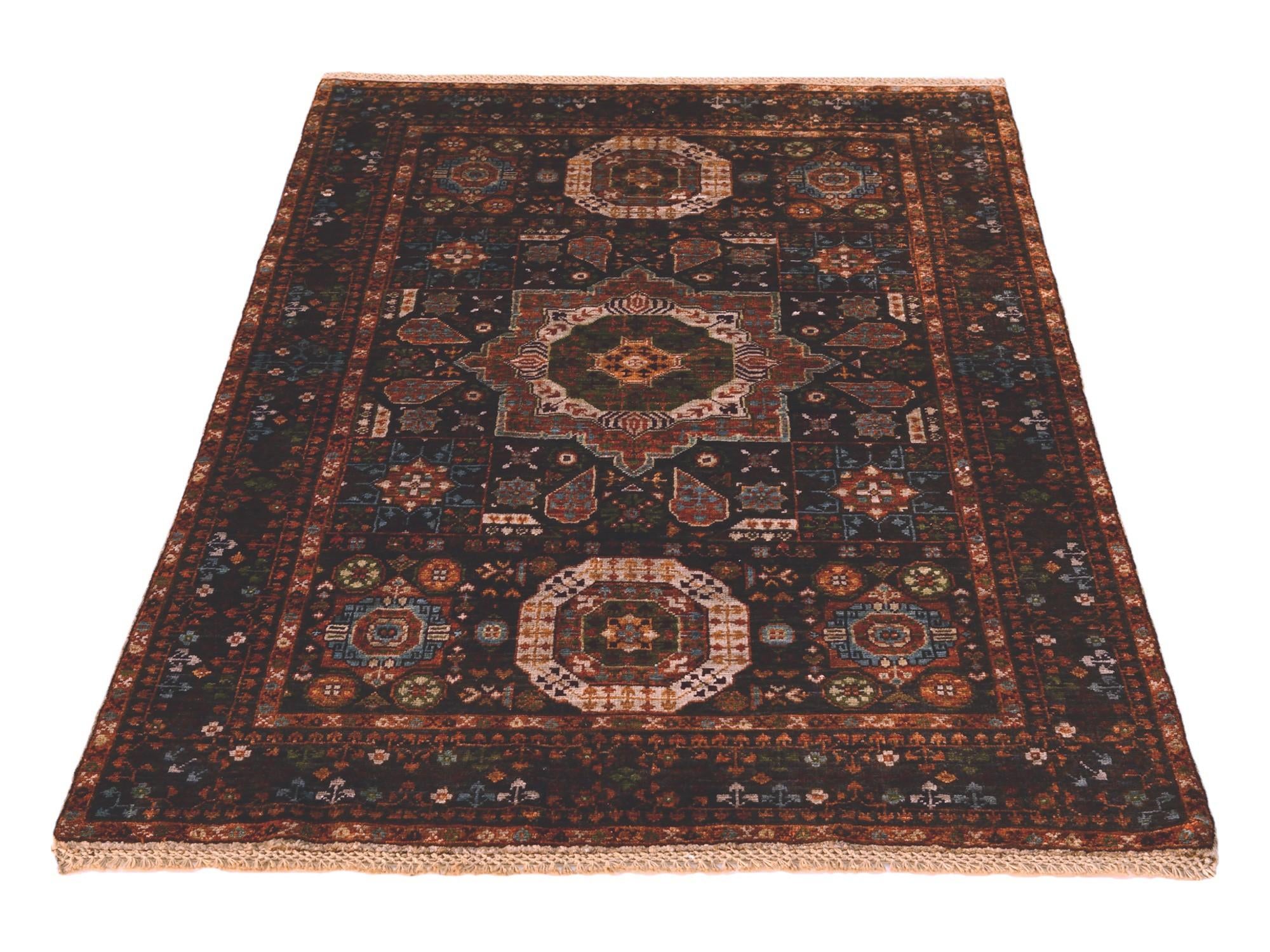 3' 5 x 4' 11 Hand Knotted Mamluk Ziegler Rug