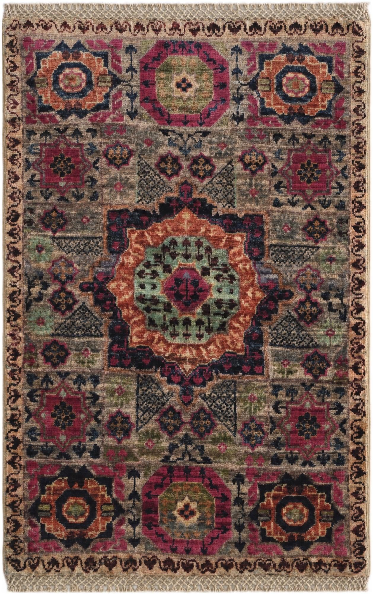 2' x 3' 2 Hand Knotted Mamluk Ziegler Rug