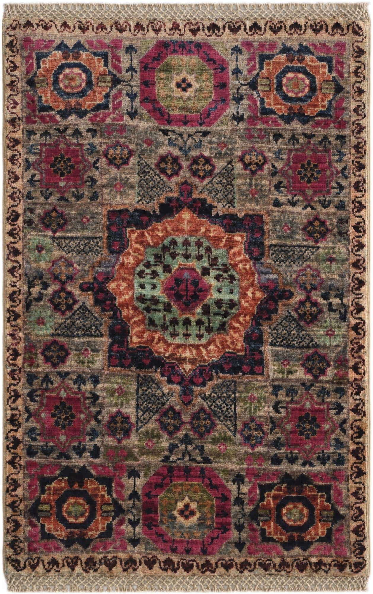 2' x 3' 2 Hand Knotted Mamluk Ziegler Rug