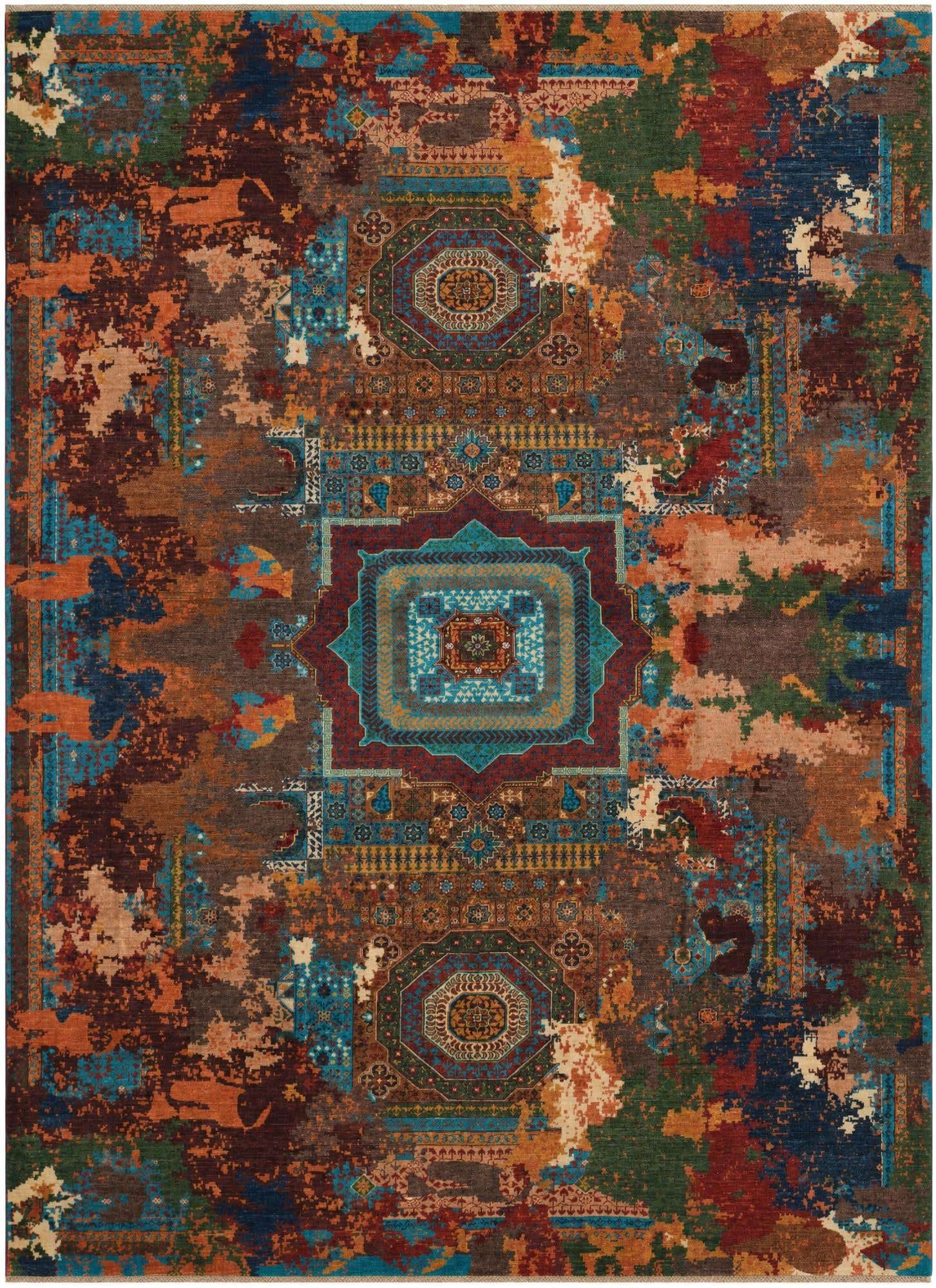 8' 10 x 12' 2 Hand Knotted Mamluk Ziegler Rug