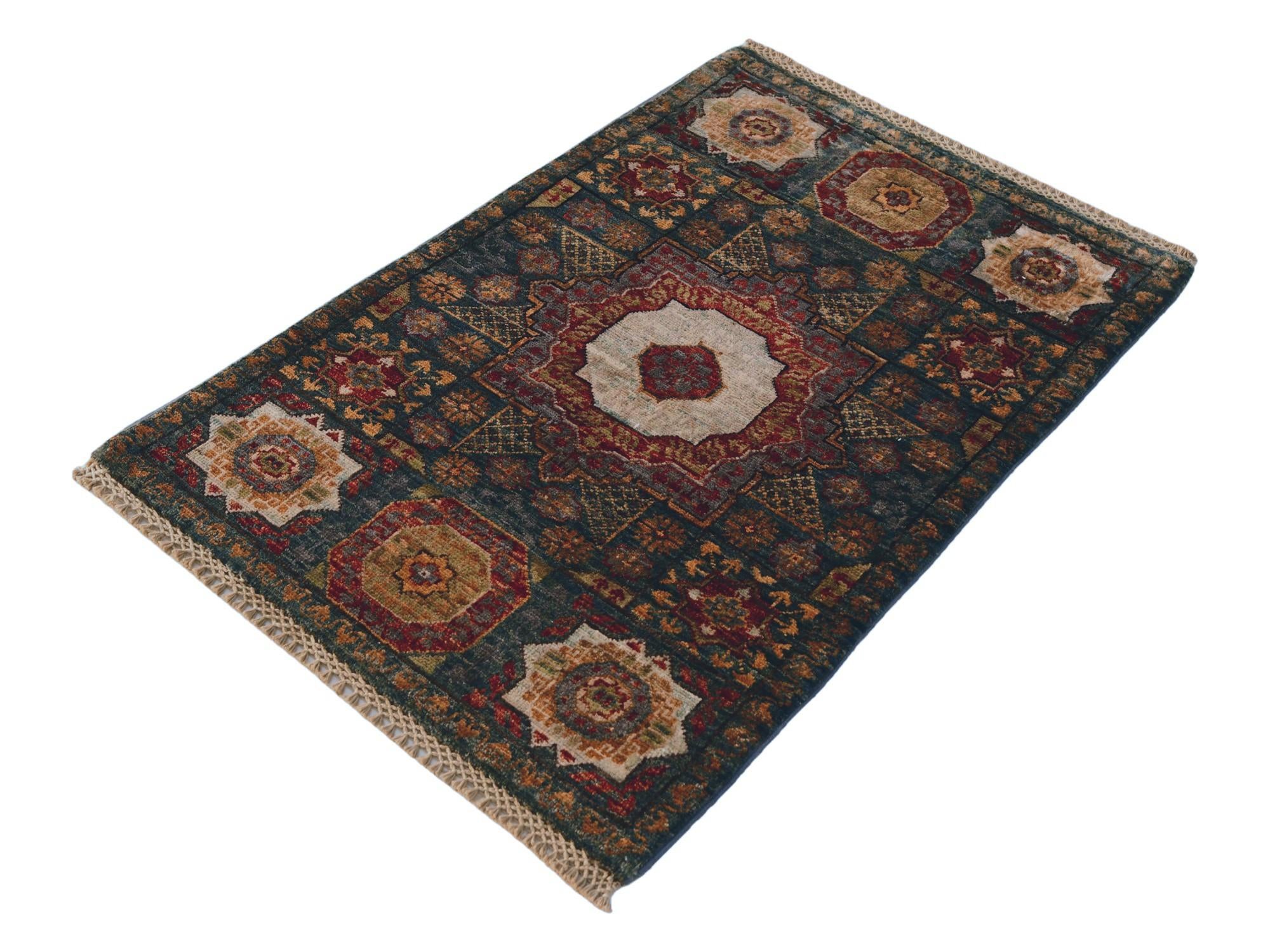 60cm x 85cm Hand Knotted Mamluk Ziegler Rug