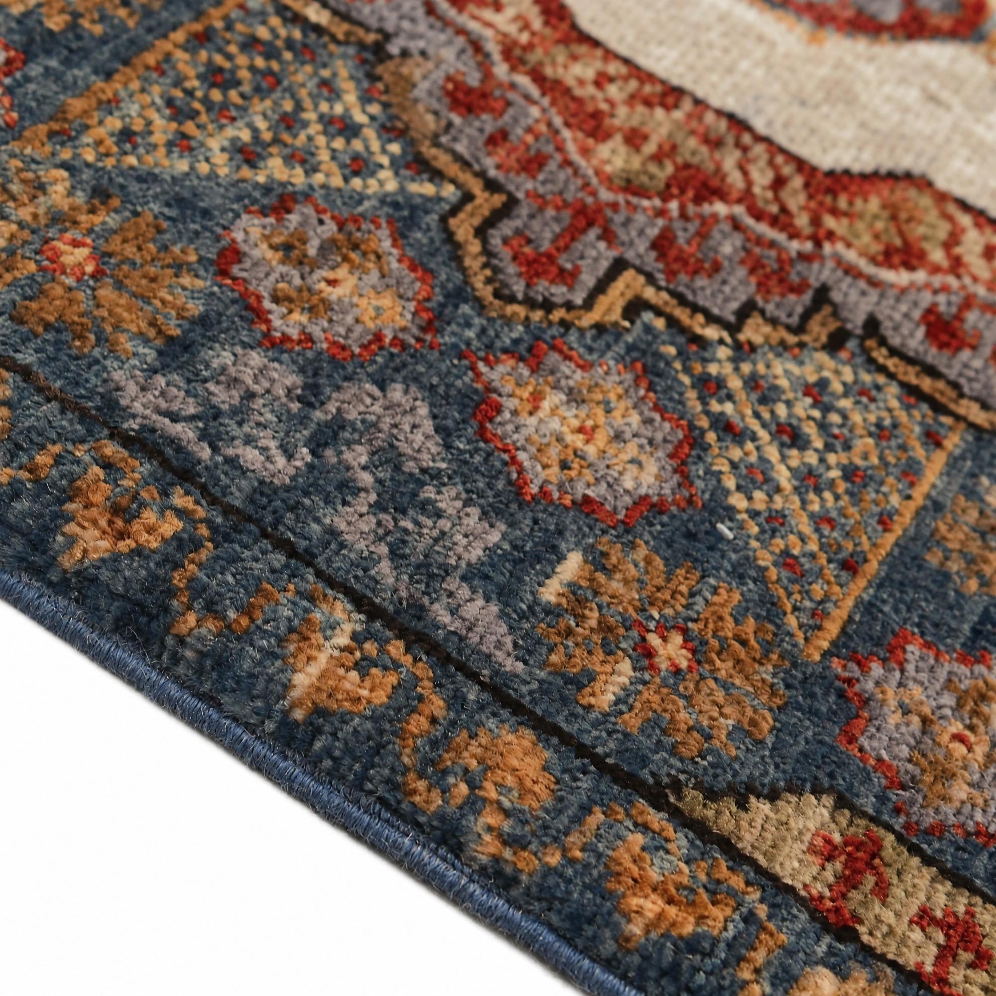 60cm x 85cm Hand Knotted Mamluk Ziegler Rug