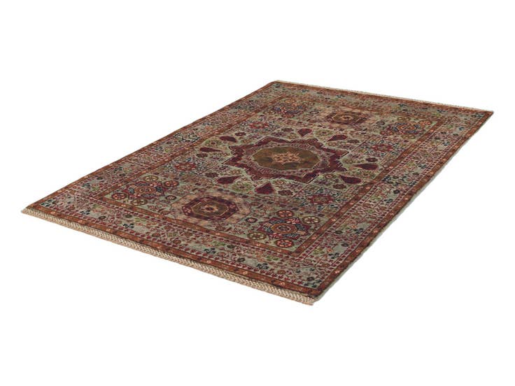 Detail image of 3' 5 x 5' Hand Knotted Mamluk Ziegler Rug