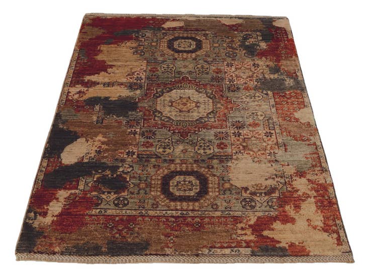 Detail image of 3' 5 x 4' 9 Hand Knotted Mamluk Ziegler Rug