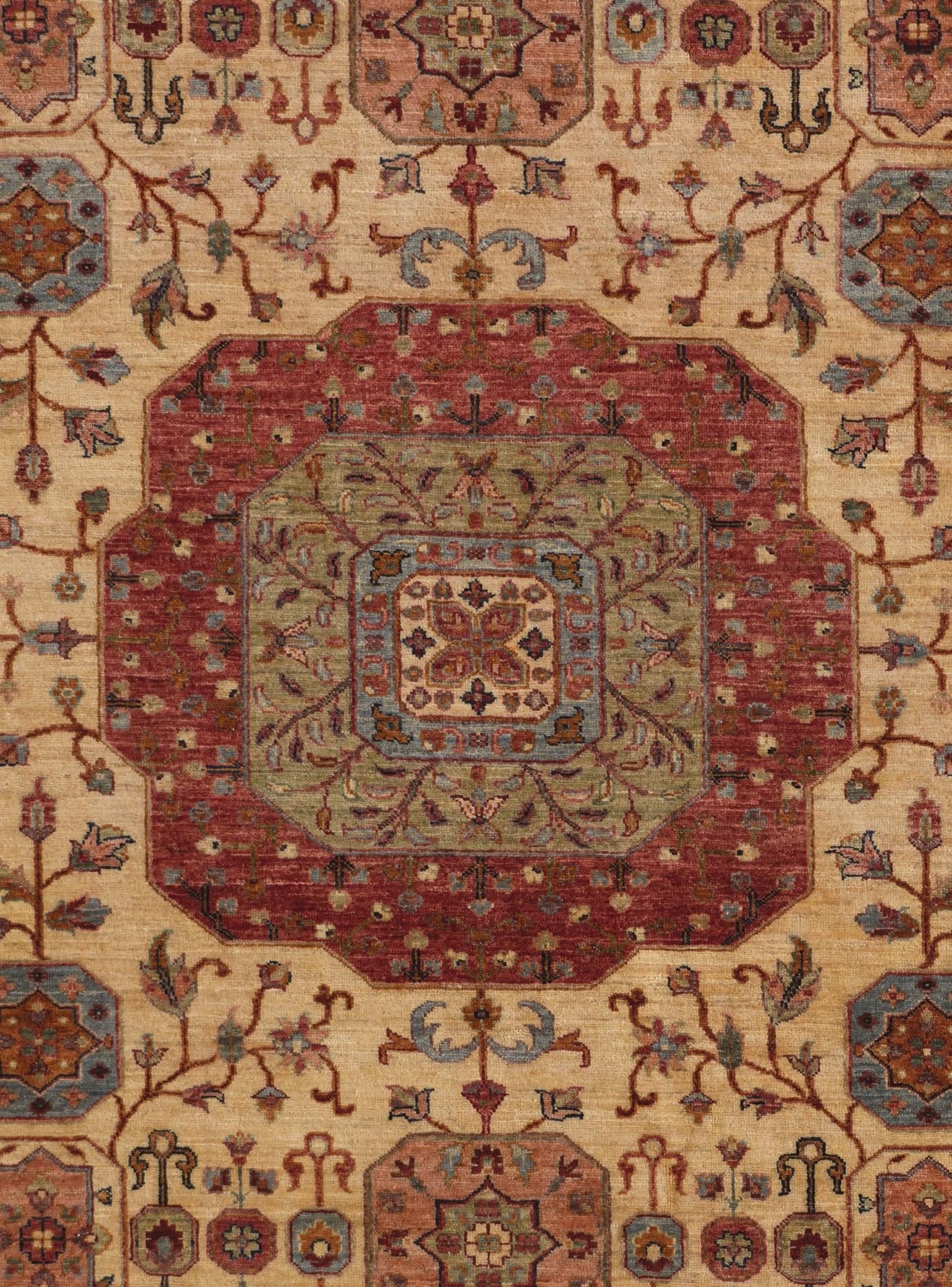 6' 11 x 9' 9 Hand Knotted Mamluk Ziegler Rug