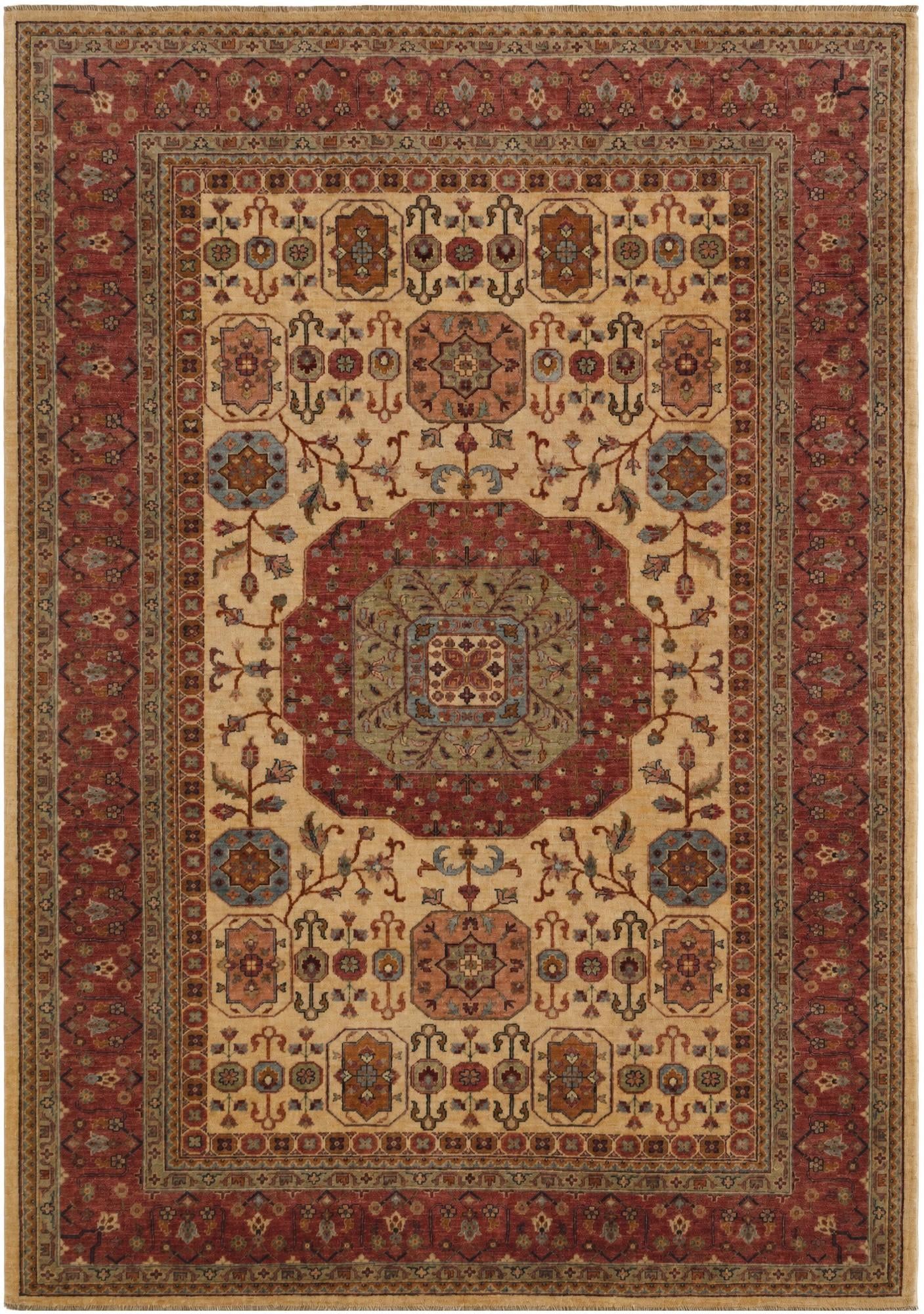 6' 11 x 9' 9 Hand Knotted Mamluk Ziegler Rug