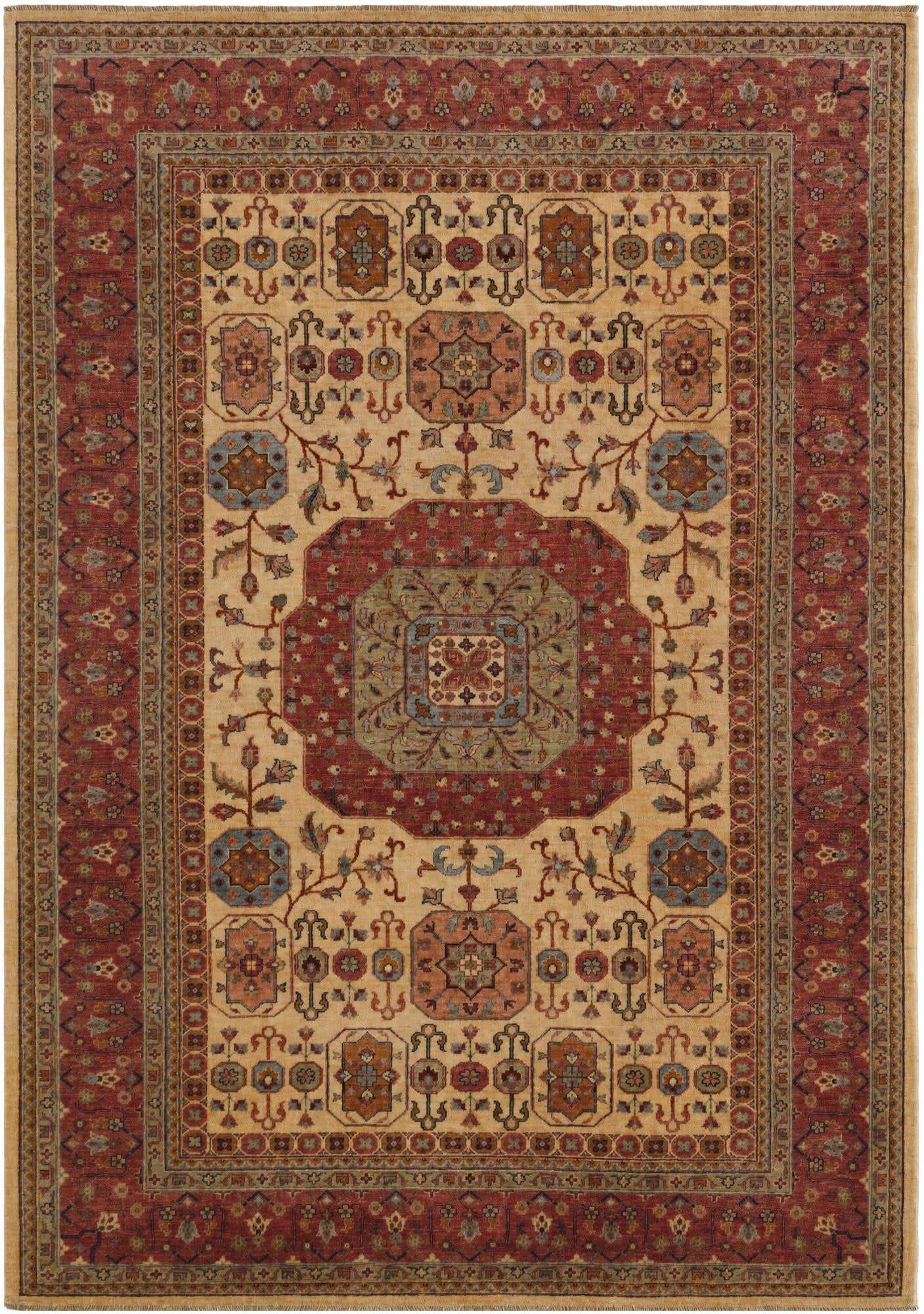 6' 11 x 9' 9 Hand Knotted Mamluk Ziegler Rug