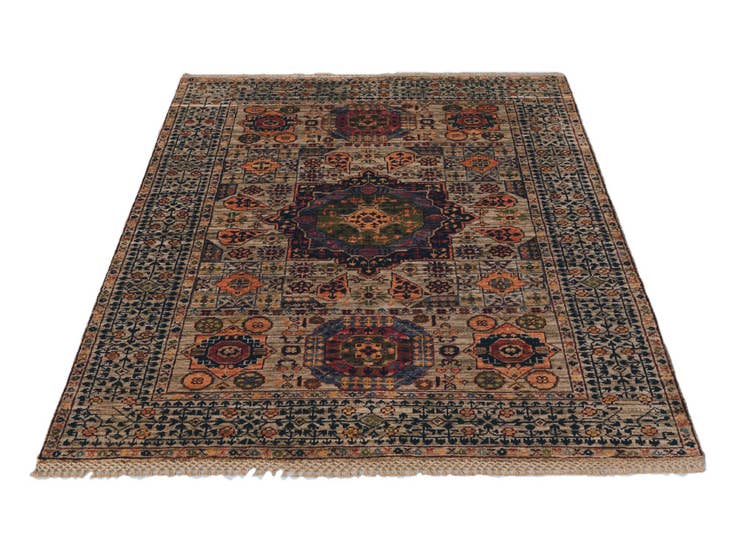Detail image of 3' 6 x 4' 10 Hand Knotted Mamluk Ziegler Rug