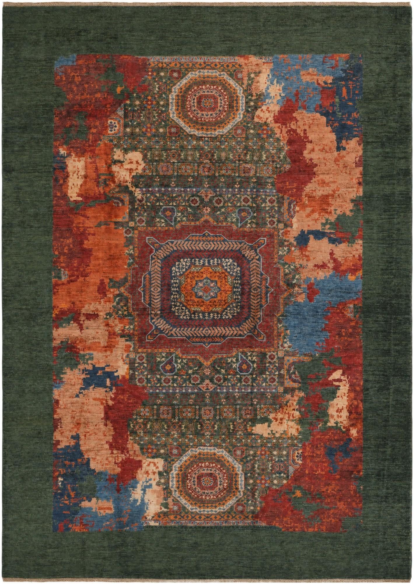 8' 2 x 11' 5 Hand Knotted Mamluk Ziegler Rug