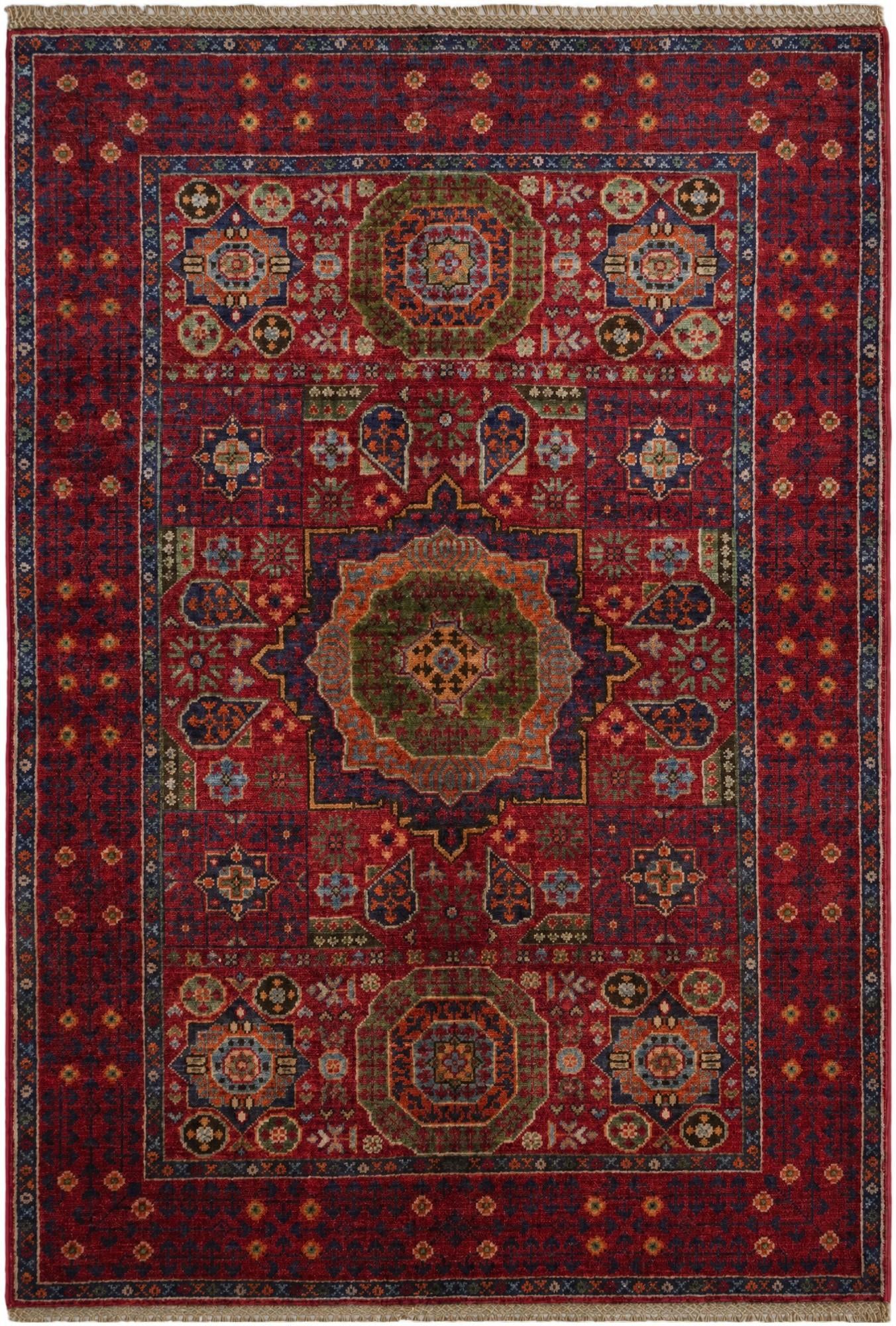 3' 4 x 4' 9 Hand Knotted Mamluk Ziegler Rug
