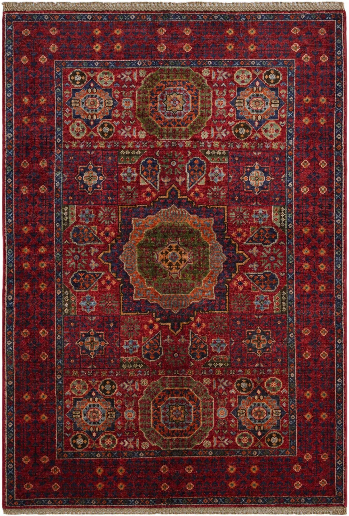 3' 4 x 4' 9 Hand Knotted Mamluk Ziegler Rug
