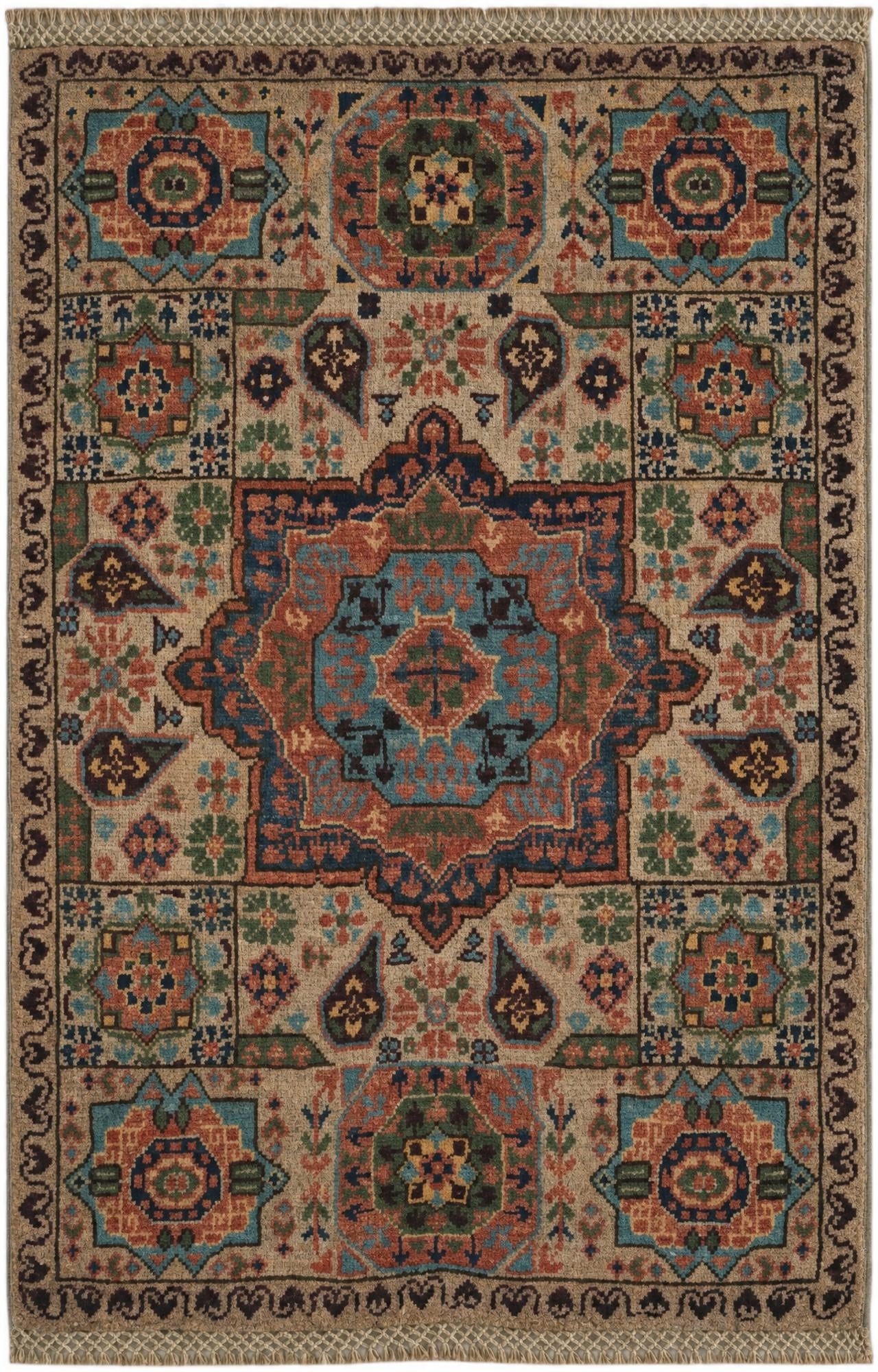 2' x 3' 2 Hand Knotted Mamluk Ziegler Rug