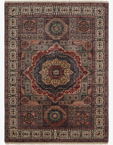 4' 11 x 6' 7 Hand Knotted Mamluk Ziegler Rug