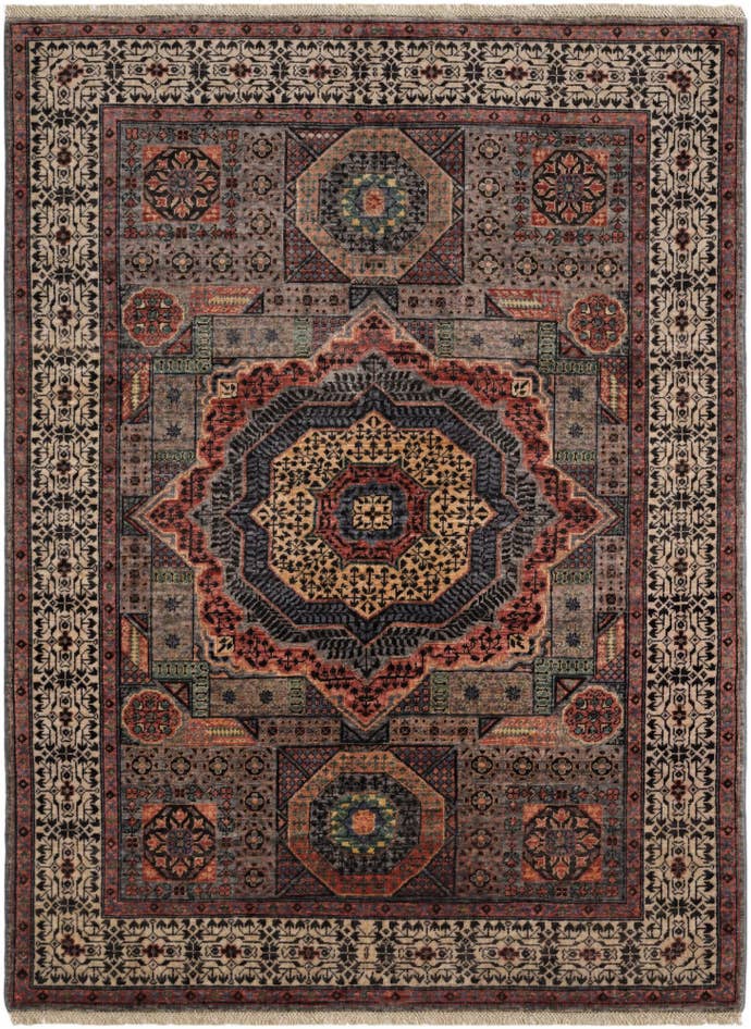 Detail image of 4' 11 x 6' 7 Hand Knotted Mamluk Ziegler Rug