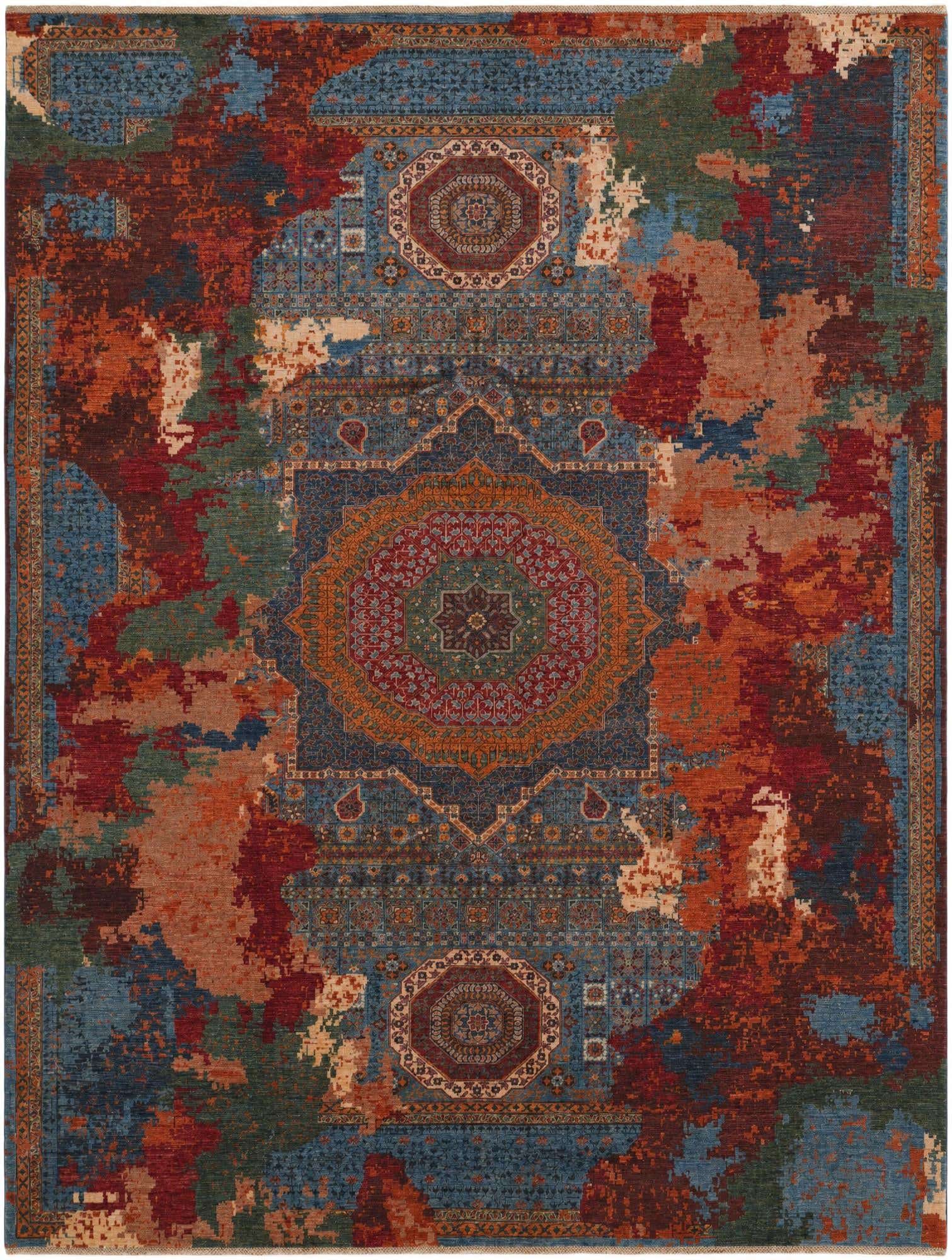 10' 6 x 13' 7 Hand Knotted Mamluk Ziegler Rug