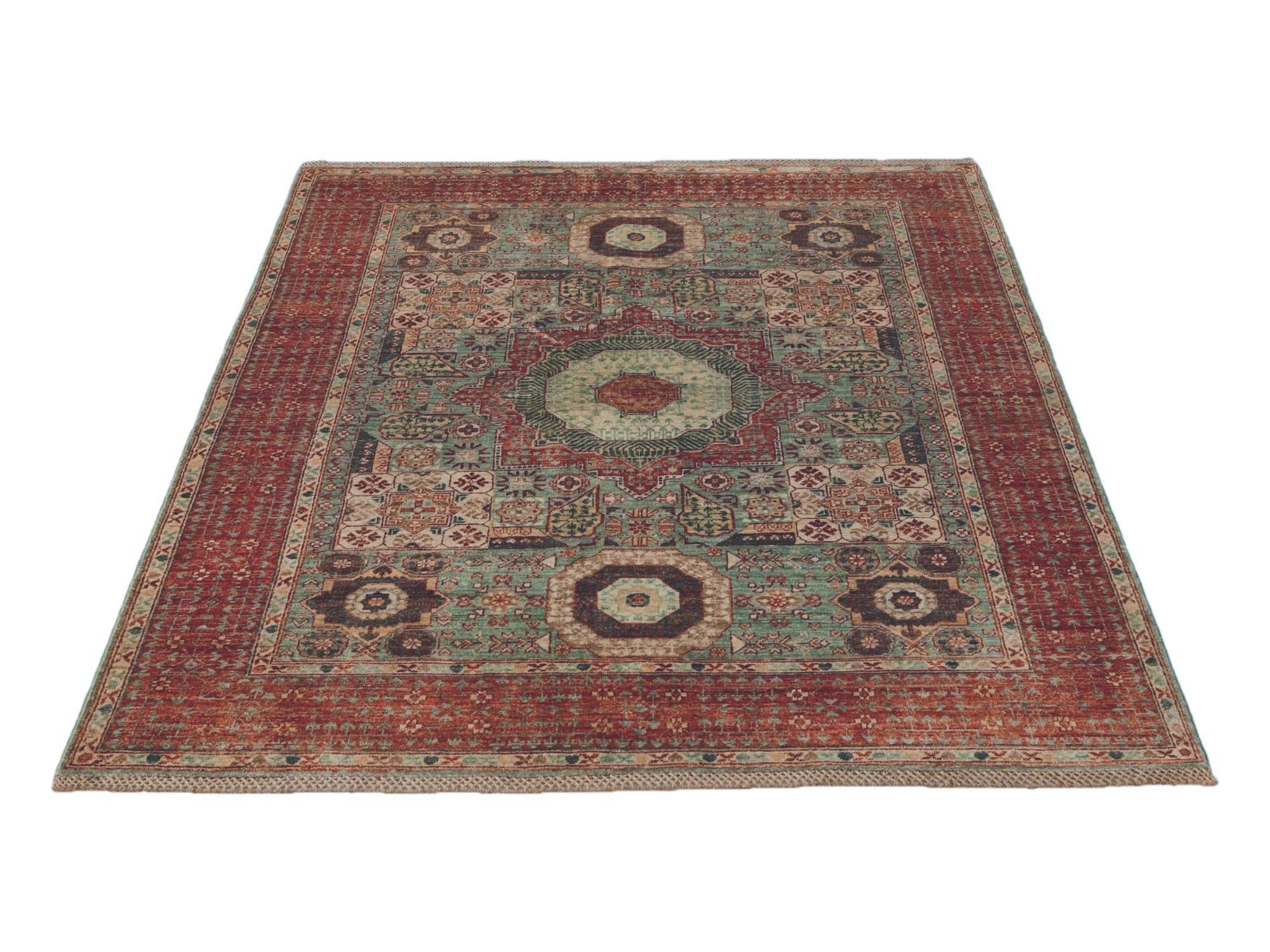 5' 2 x 6' 8 Hand Knotted Mamluk Ziegler Rug
