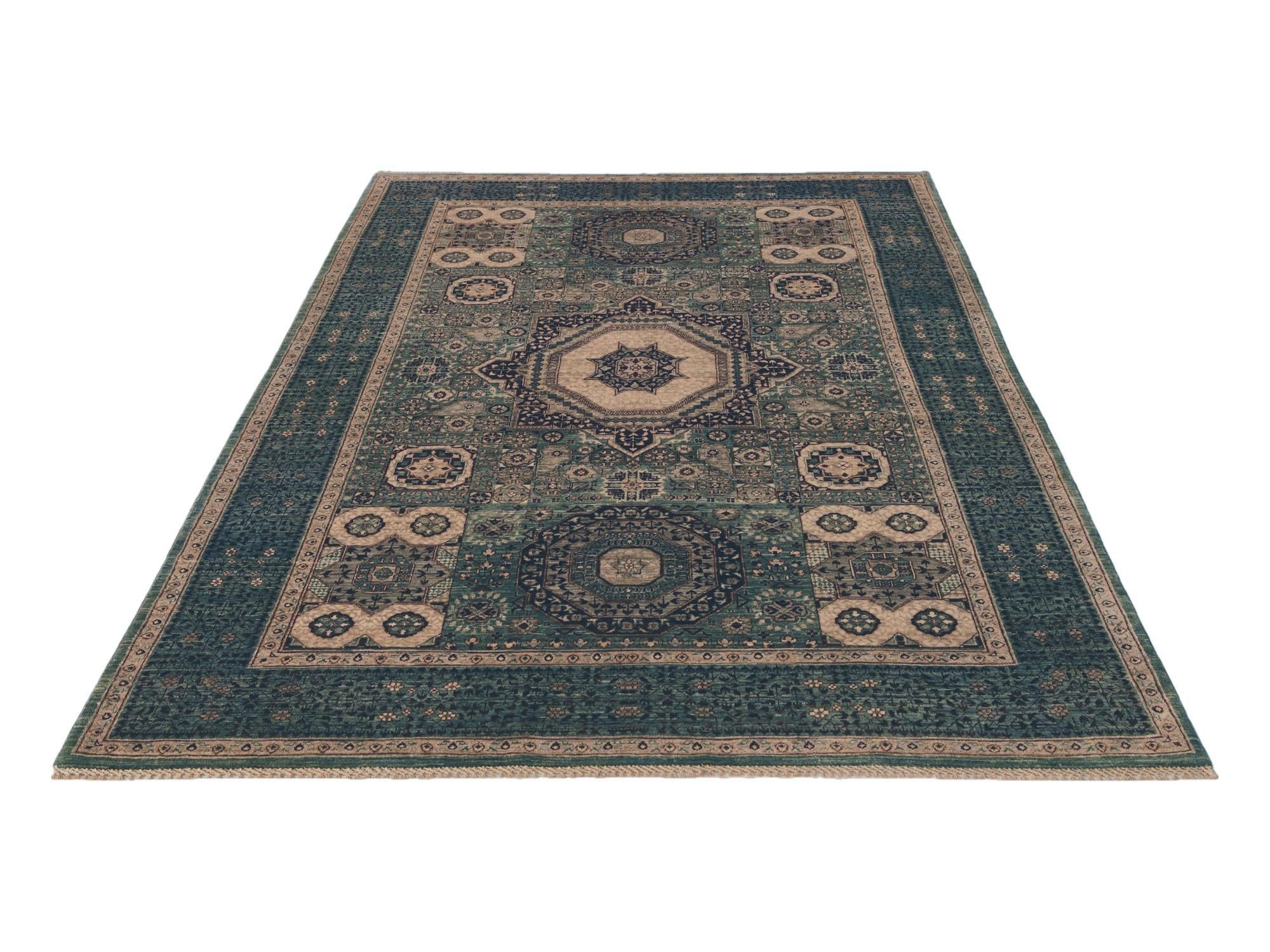 6' 1 x 8' 10 Hand Knotted Mamluk Ziegler Rug