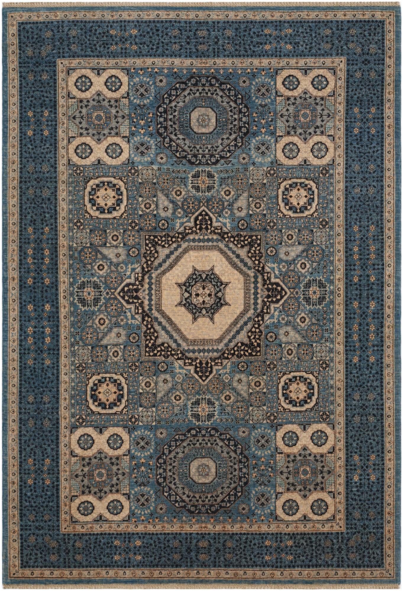 6' 1 x 8' 10 Hand Knotted Mamluk Ziegler Rug