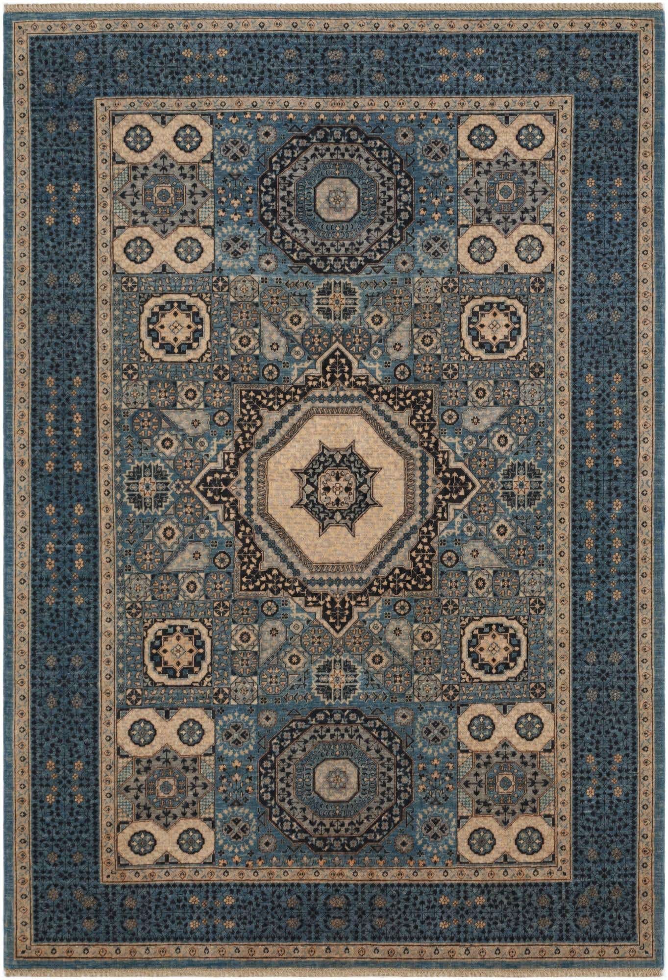 6' 1 x 8' 10 Hand Knotted Mamluk Ziegler Rug