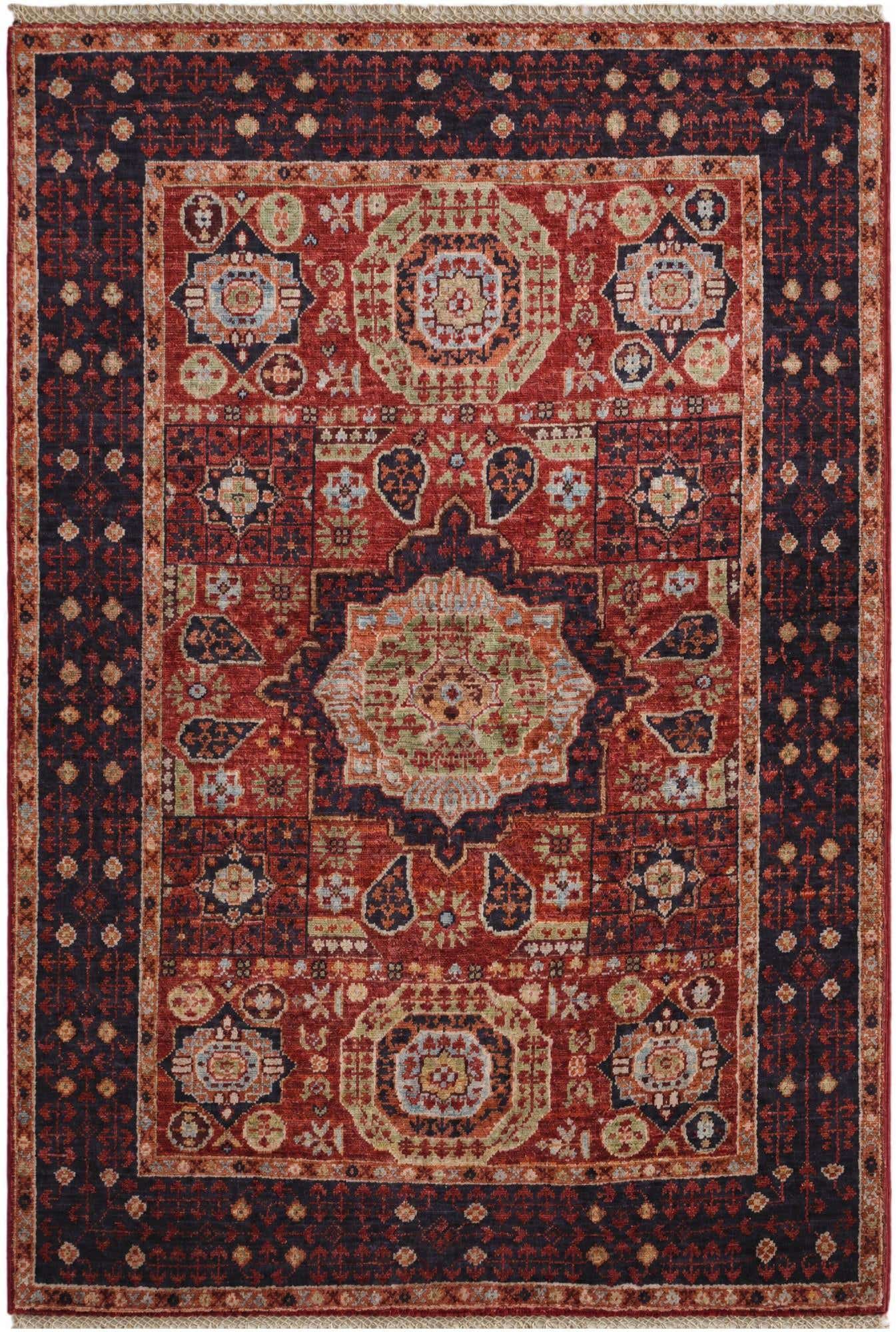 3' 5 x 4' 11 Hand Knotted Mamluk Ziegler Rug
