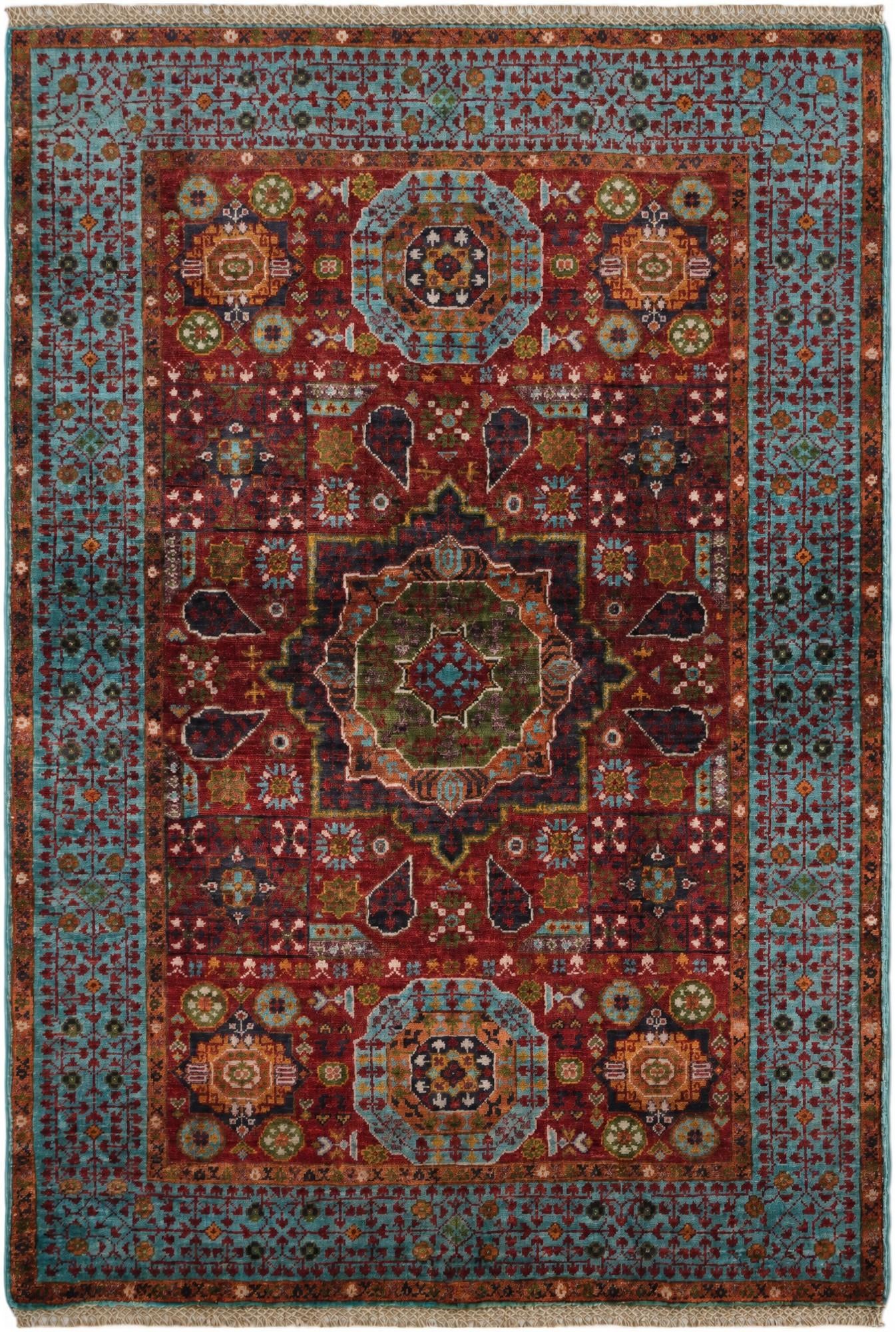 3' 5 x 5' Hand Knotted Mamluk Ziegler Rug