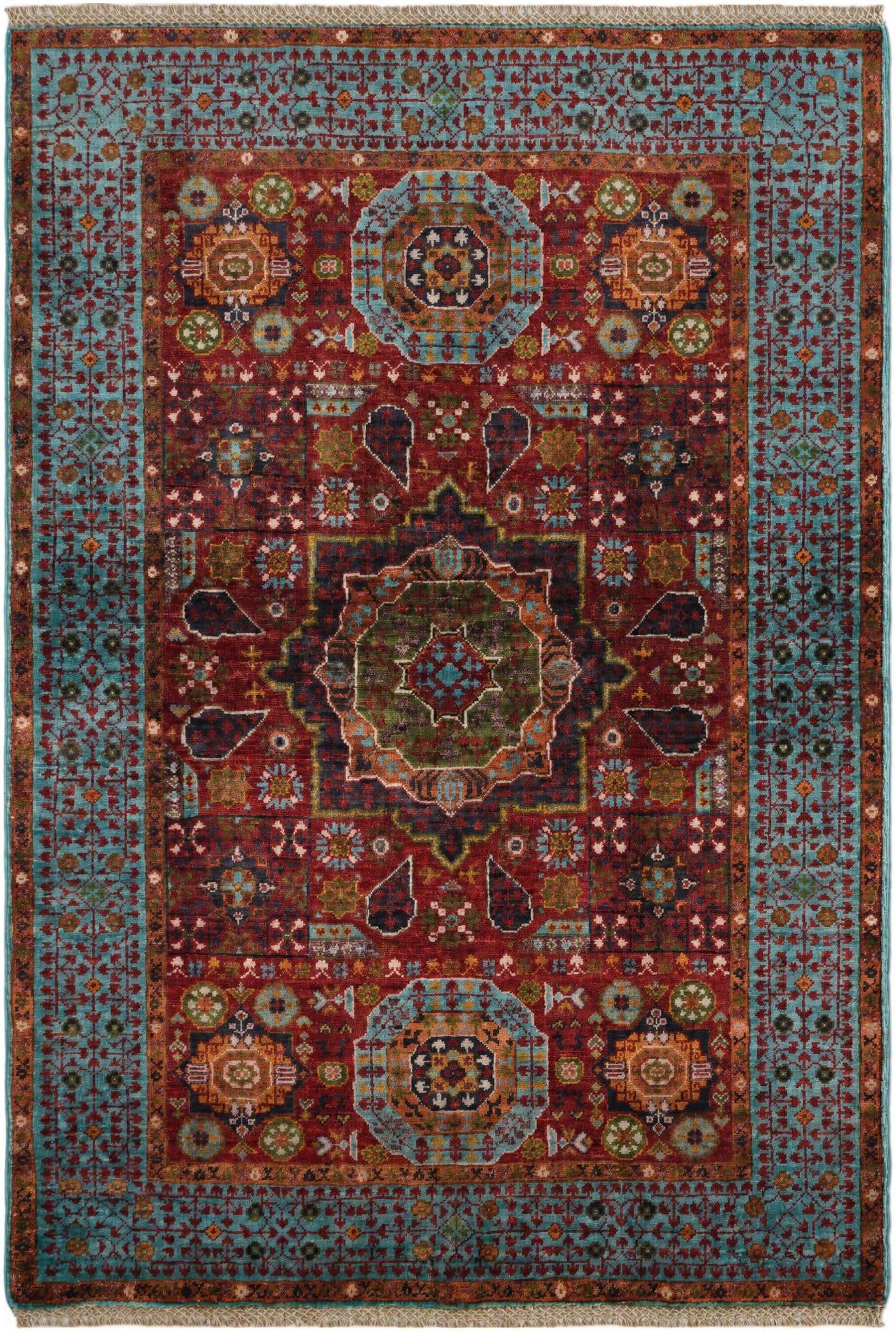3' 5 x 5' Hand Knotted Mamluk Ziegler Rug