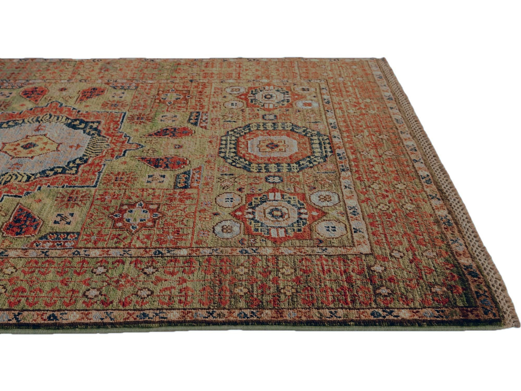 3' 4 x 4' 11 Hand Knotted Mamluk Ziegler Rug