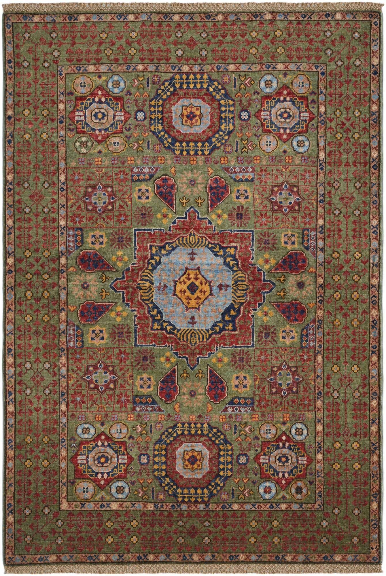 3' 4 x 4' 11 Hand Knotted Mamluk Ziegler Rug