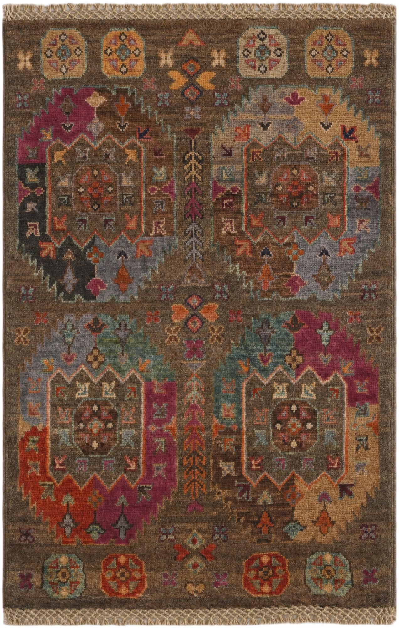 1' 11 x 2' 11 Hand Knotted Mamluk Ziegler Rug