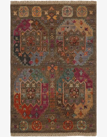 1' 11 x 2' 11 Hand Knotted Mamluk Ziegler Rug