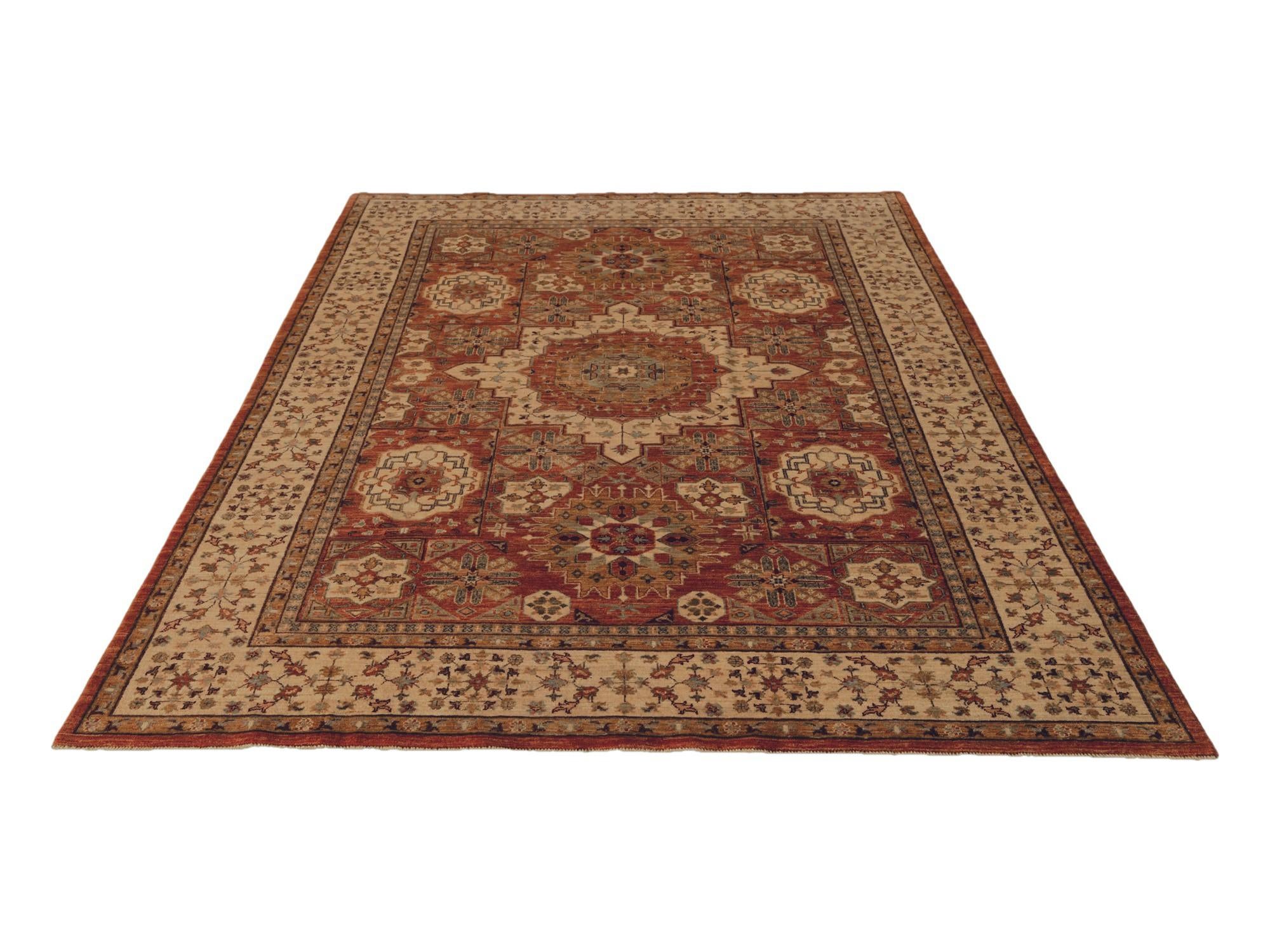 6' 9 x 9' 8 Hand Knotted Mamluk Ziegler Rug