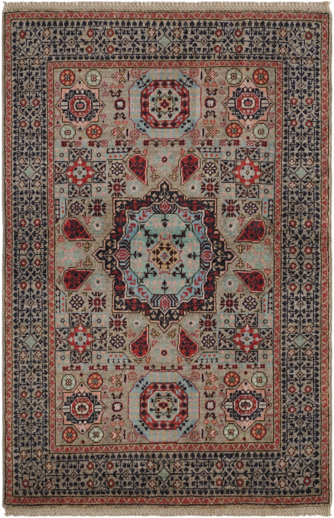 3' 4 x 5' Hand Knotted Mamluk Ziegler Rug