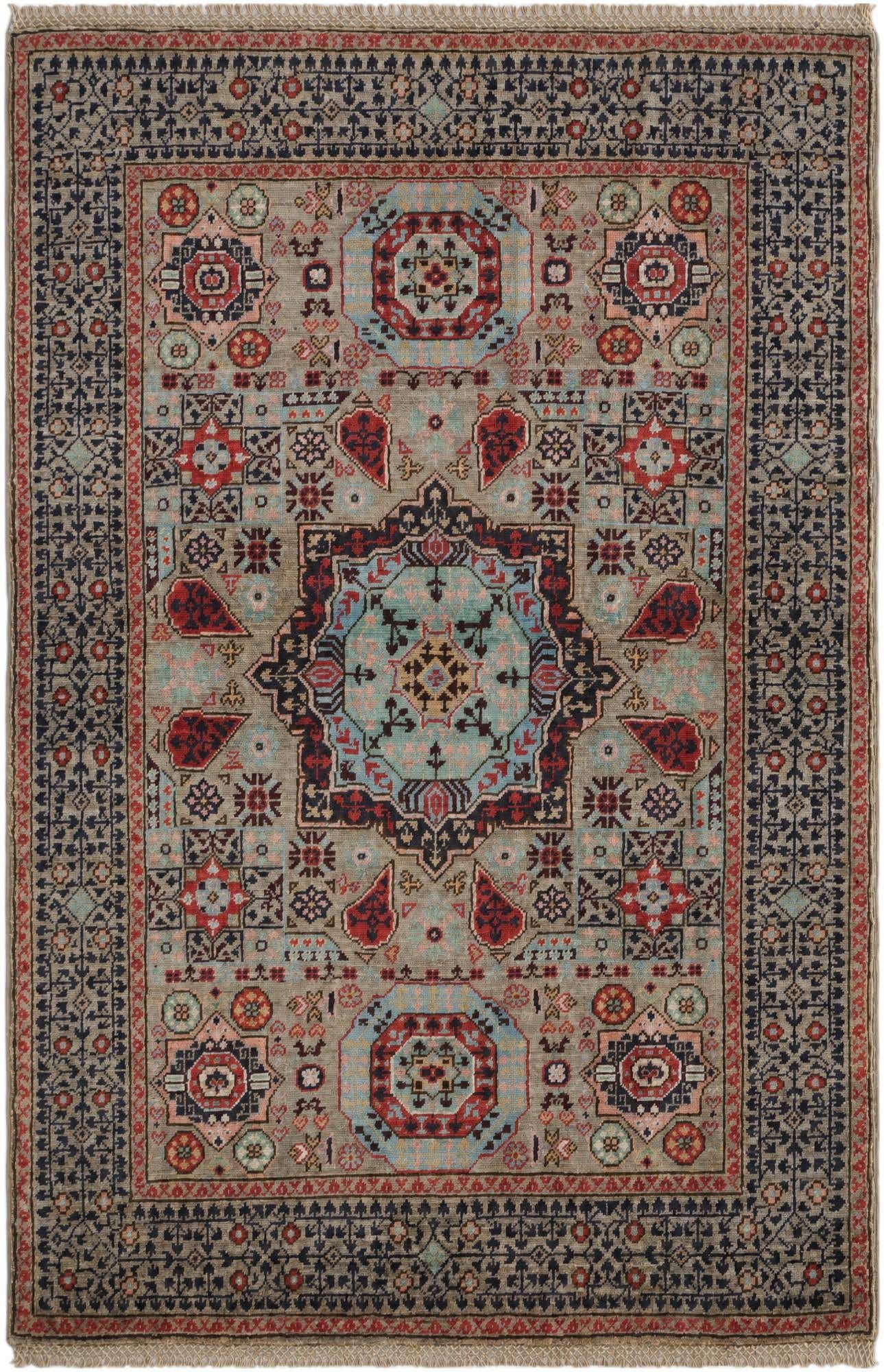 3' 4 x 5' Hand Knotted Mamluk Ziegler Rug