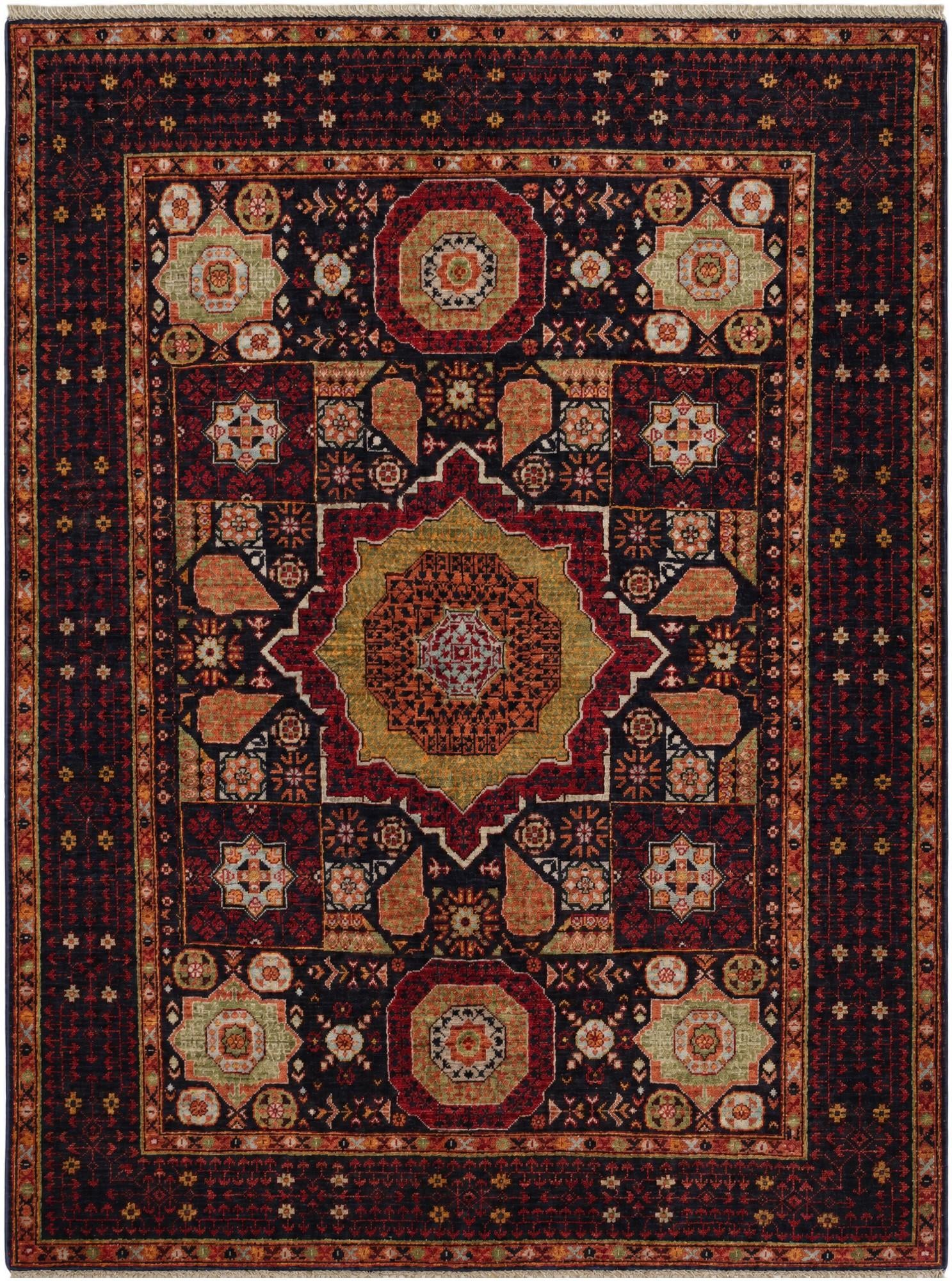 5' 1 x 6' 9 Hand Knotted Mamluk Ziegler Rug