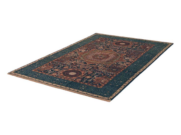 Detail image of 4' 2 x 6' Hand Knotted Mamluk Ziegler Rug