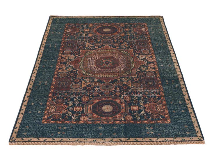 Detail image of 4' 2 x 6' Hand Knotted Mamluk Ziegler Rug