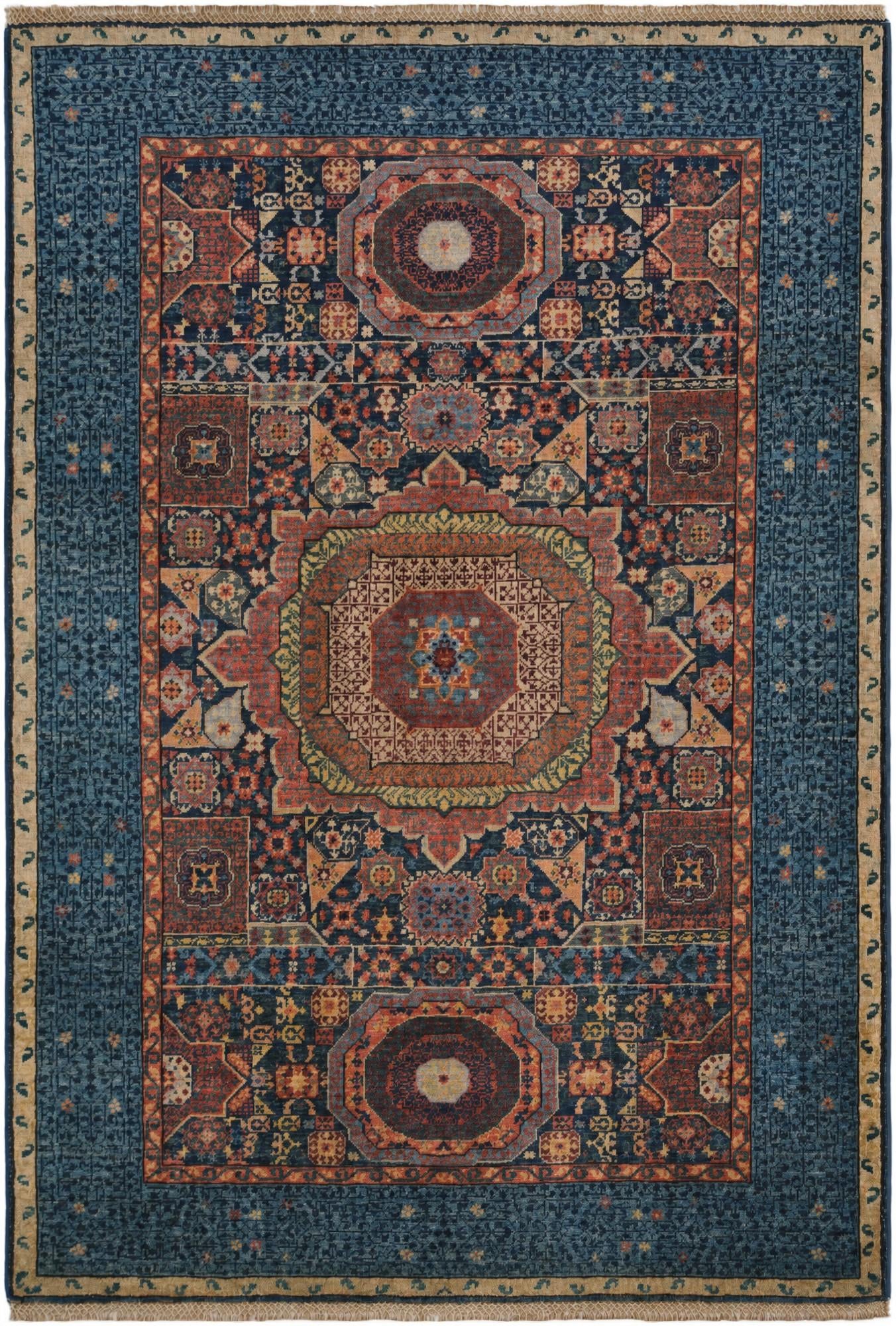 4' 2 x 6' Hand Knotted Mamluk Ziegler Rug