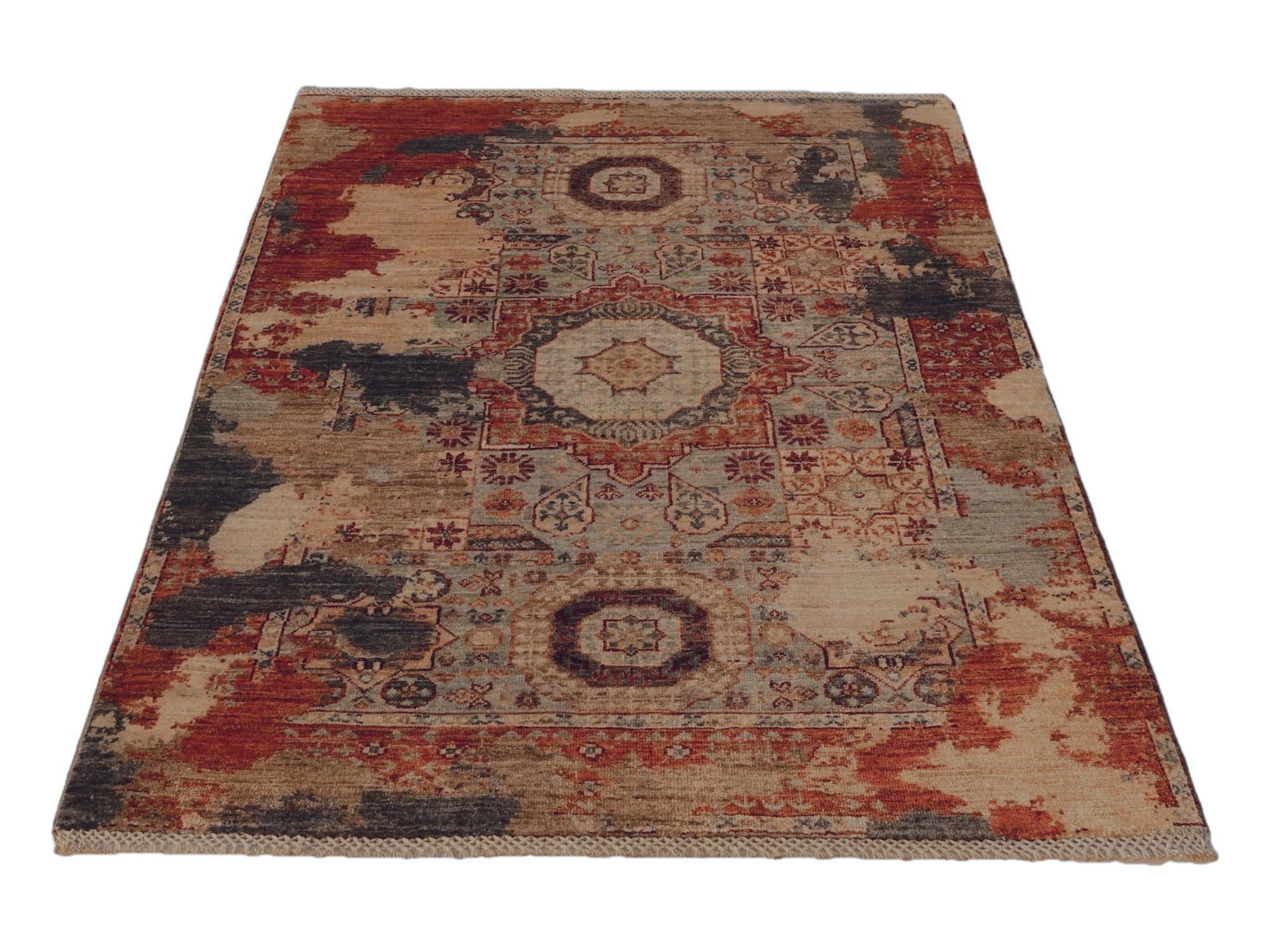 3' 4 x 5' Hand Knotted Mamluk Ziegler Rug