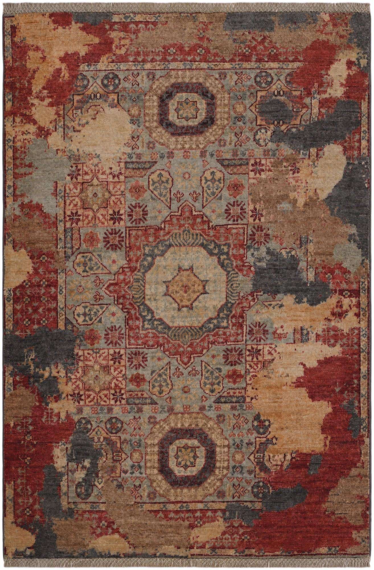 3' 4 x 5' Hand Knotted Mamluk Ziegler Rug