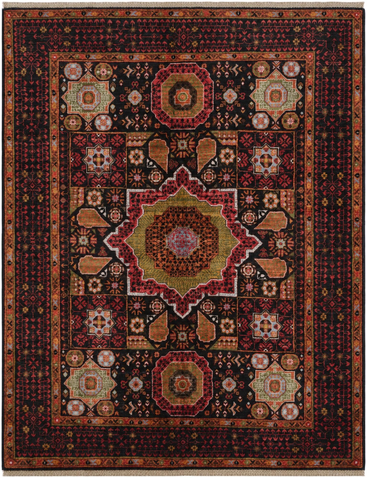 5' 1 x 6' 6 Hand Knotted Mamluk Ziegler Rug