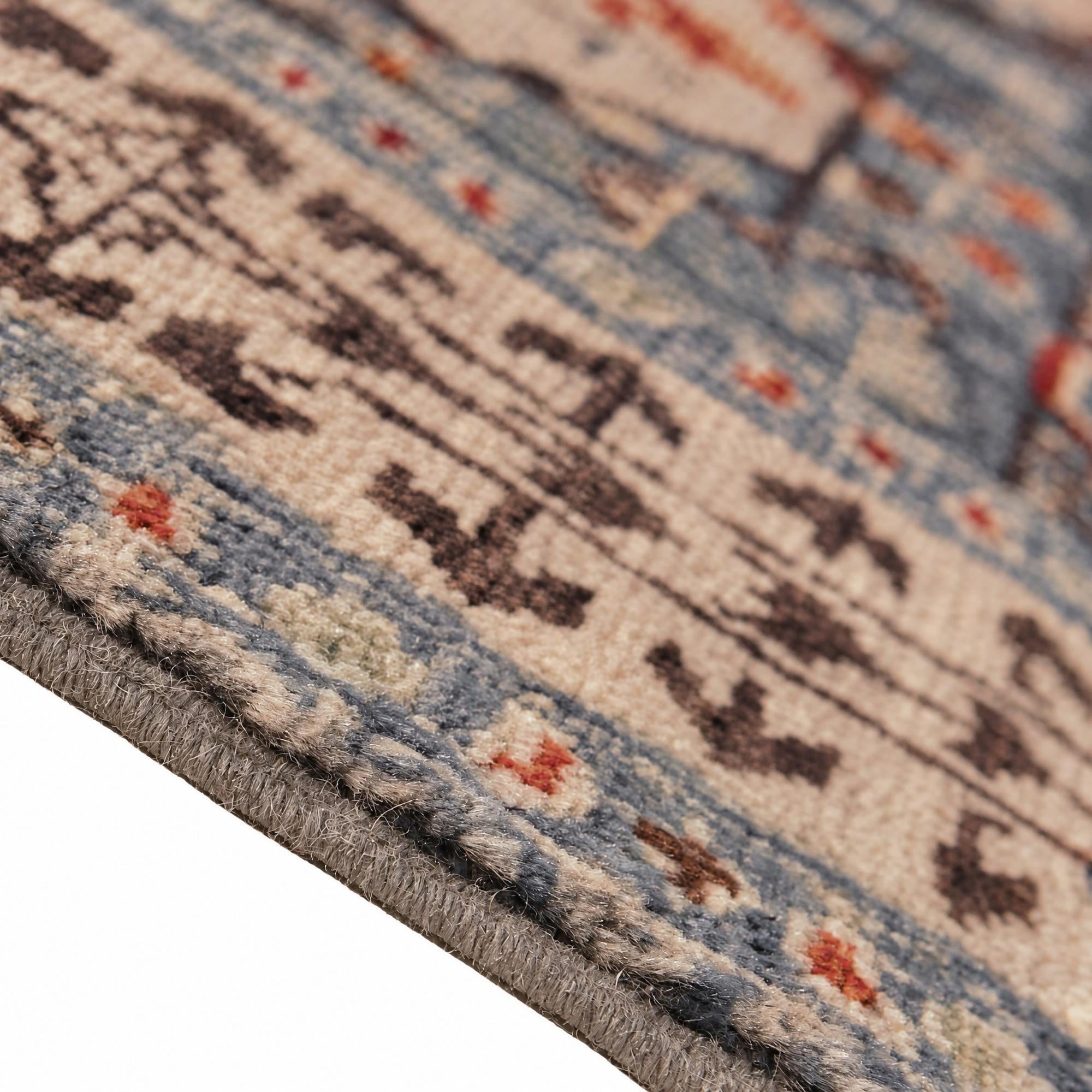 105cm x 150cm Hand Knotted Mamluk Ziegler Rug