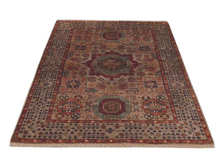 3' 4 x 4' 11 Hand Knotted Mamluk Ziegler Rug