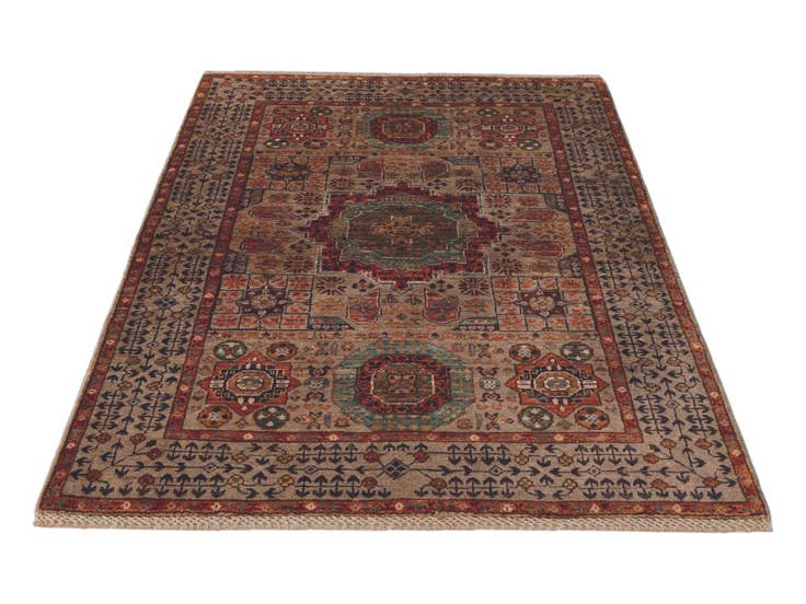 Detail image of 3' 4 x 4' 11 Hand Knotted Mamluk Ziegler Rug