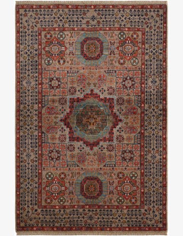 3' 4 x 4' 11 Hand Knotted Mamluk Ziegler Rug