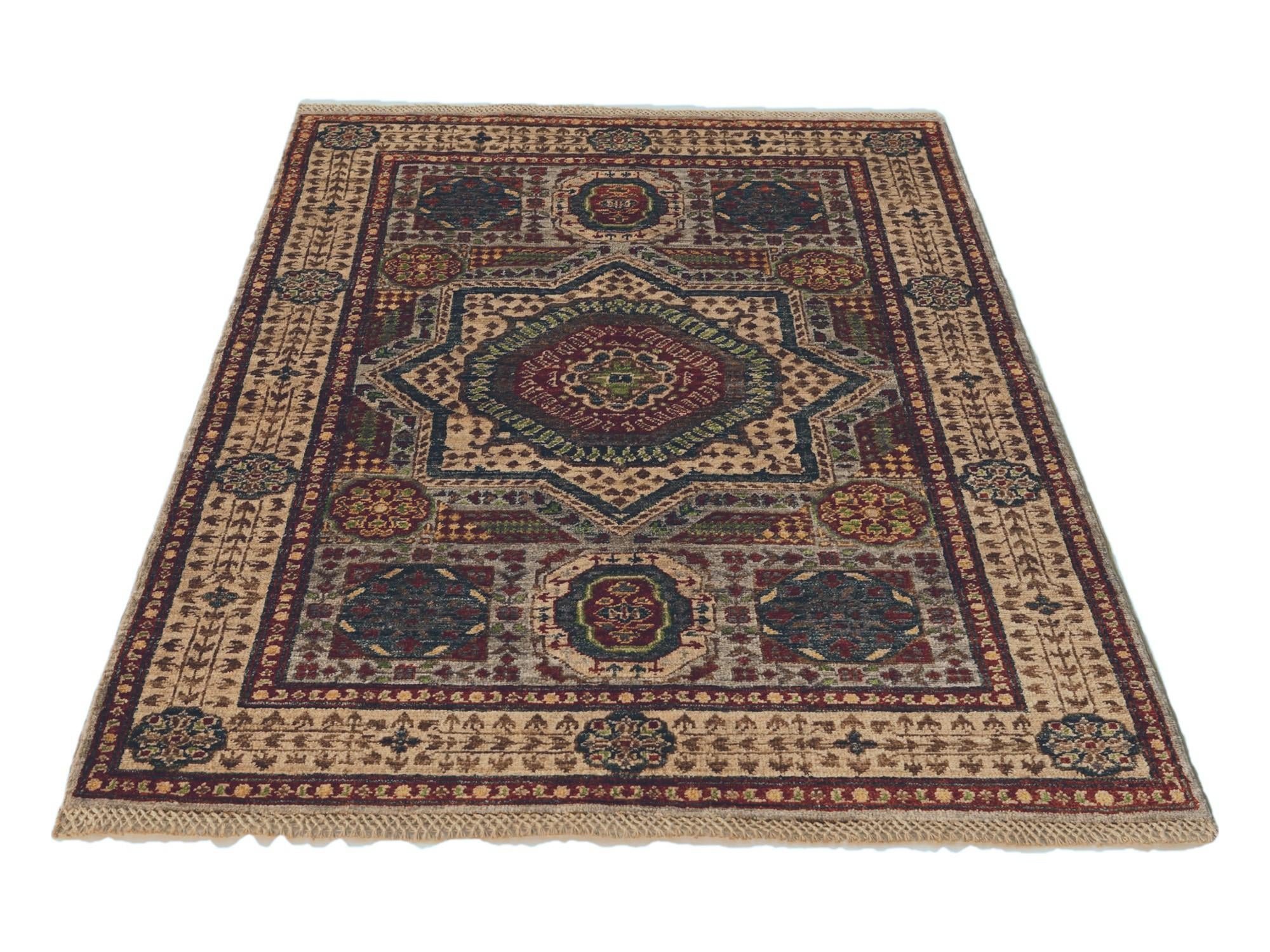 3' 5 x 4' 11 Hand Knotted Mamluk Ziegler Rug