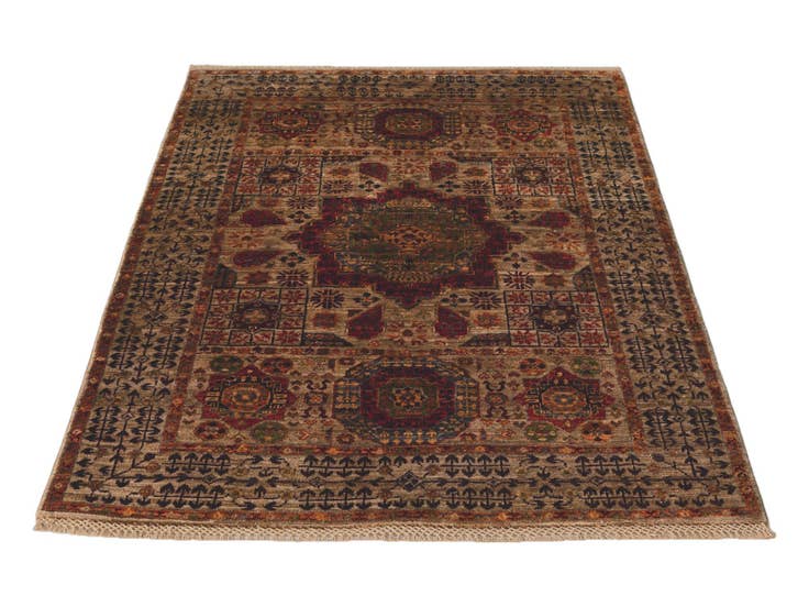 Detail image of 3' 5 x 4' 10 Hand Knotted Mamluk Ziegler Rug