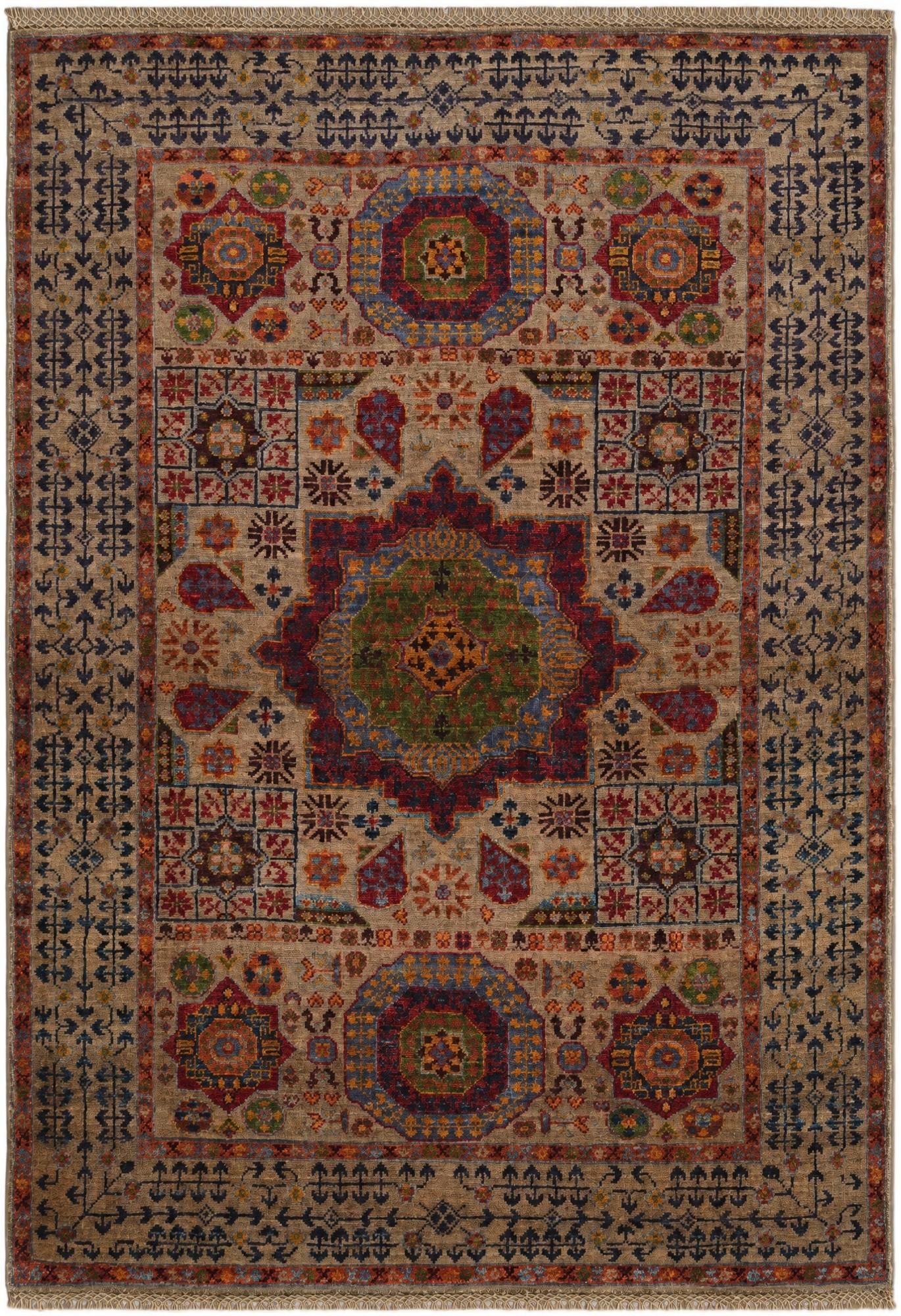 3' 5 x 4' 10 Hand Knotted Mamluk Ziegler Rug