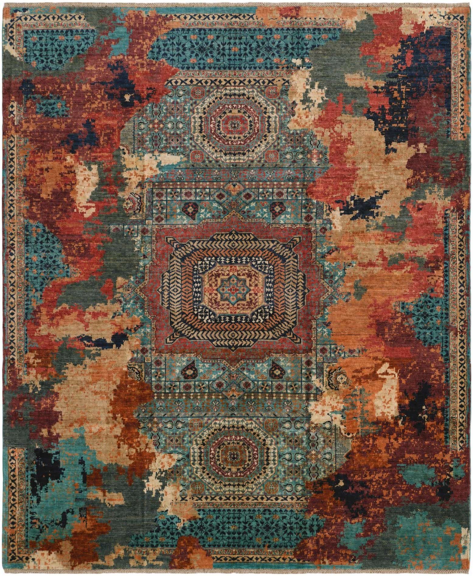 8' 2 x 9' 10 Hand Knotted Mamluk Ziegler Rug
